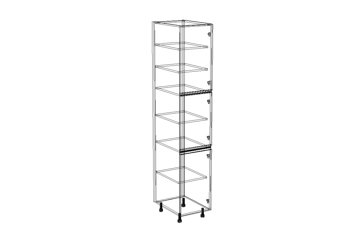 Lamja SPD 4/2137 - Kuchynský regál (213,7) Lamja SPD 4/2137 - szkic Skrinky 