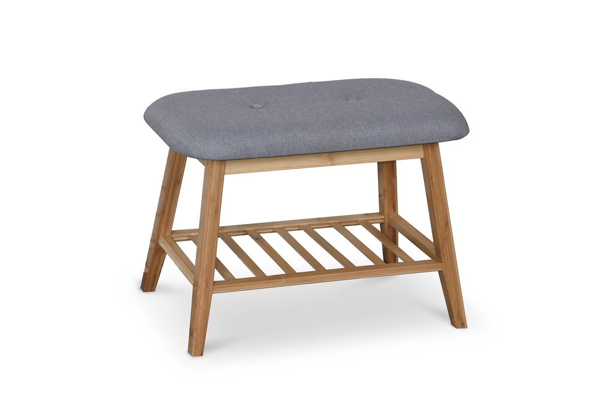 Bambusová lavice na boty ST14 - popelavá ST14 lavice / stojan na boty bambus - popelavý