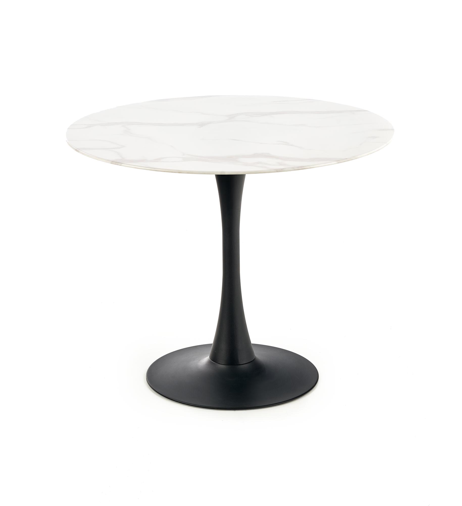 Okrúhly kuchynský stôl AMBROSIO 90 cm - biely mramor / čierna Stôl ambrosio - mramor / Čierny