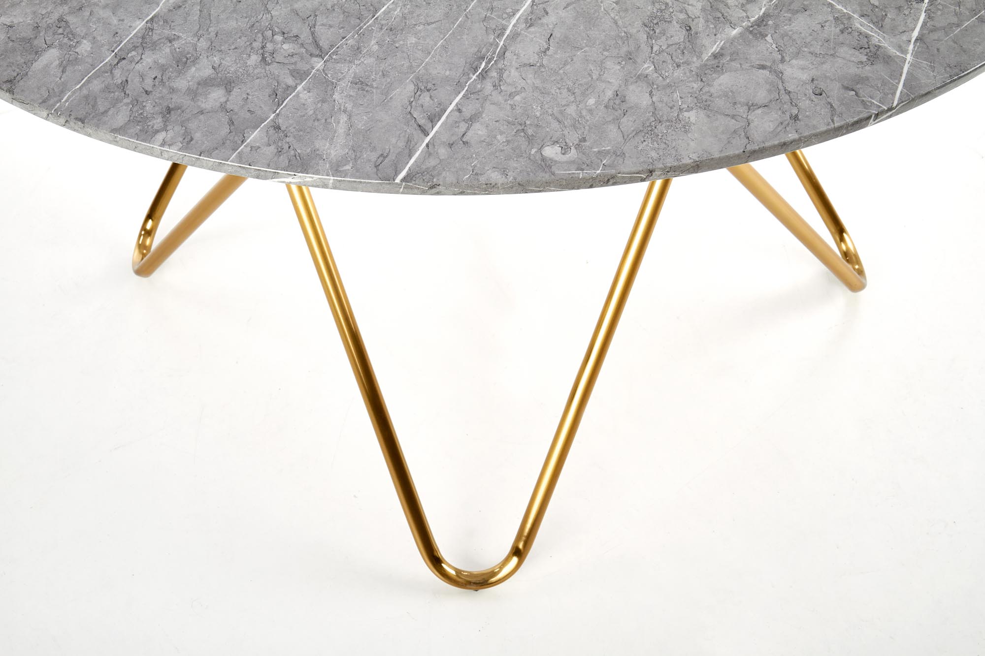 stôl Bonello - Popolový mramor / zlaté Stôl bonello - Popolový mramor / zlaté