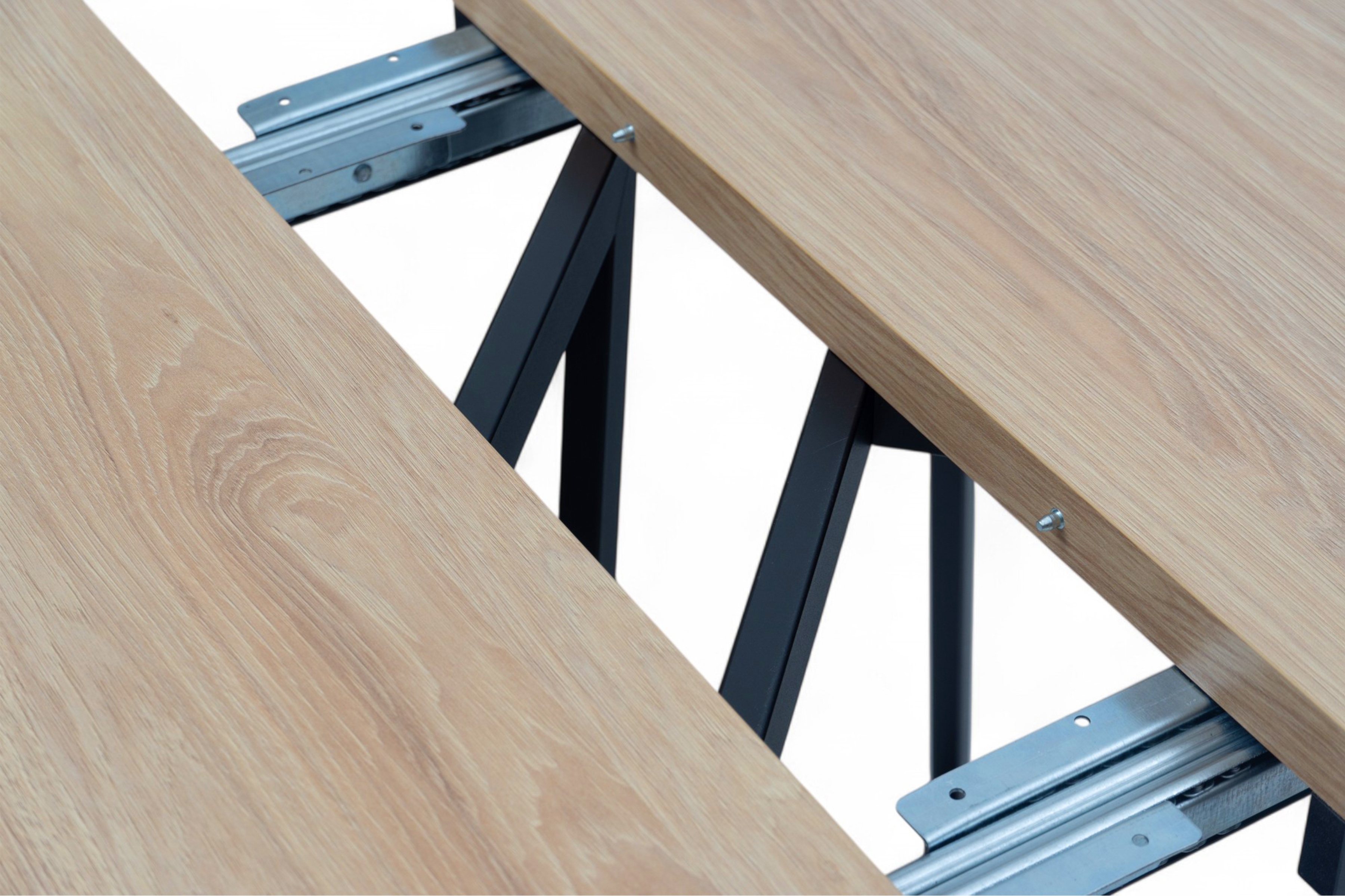 Rozkládací jídelní stůl Cedrus Linear 95-150 cm - dub hikora / černá Stůl Cedrus 95 cm loftový rozkladany - dub hikora