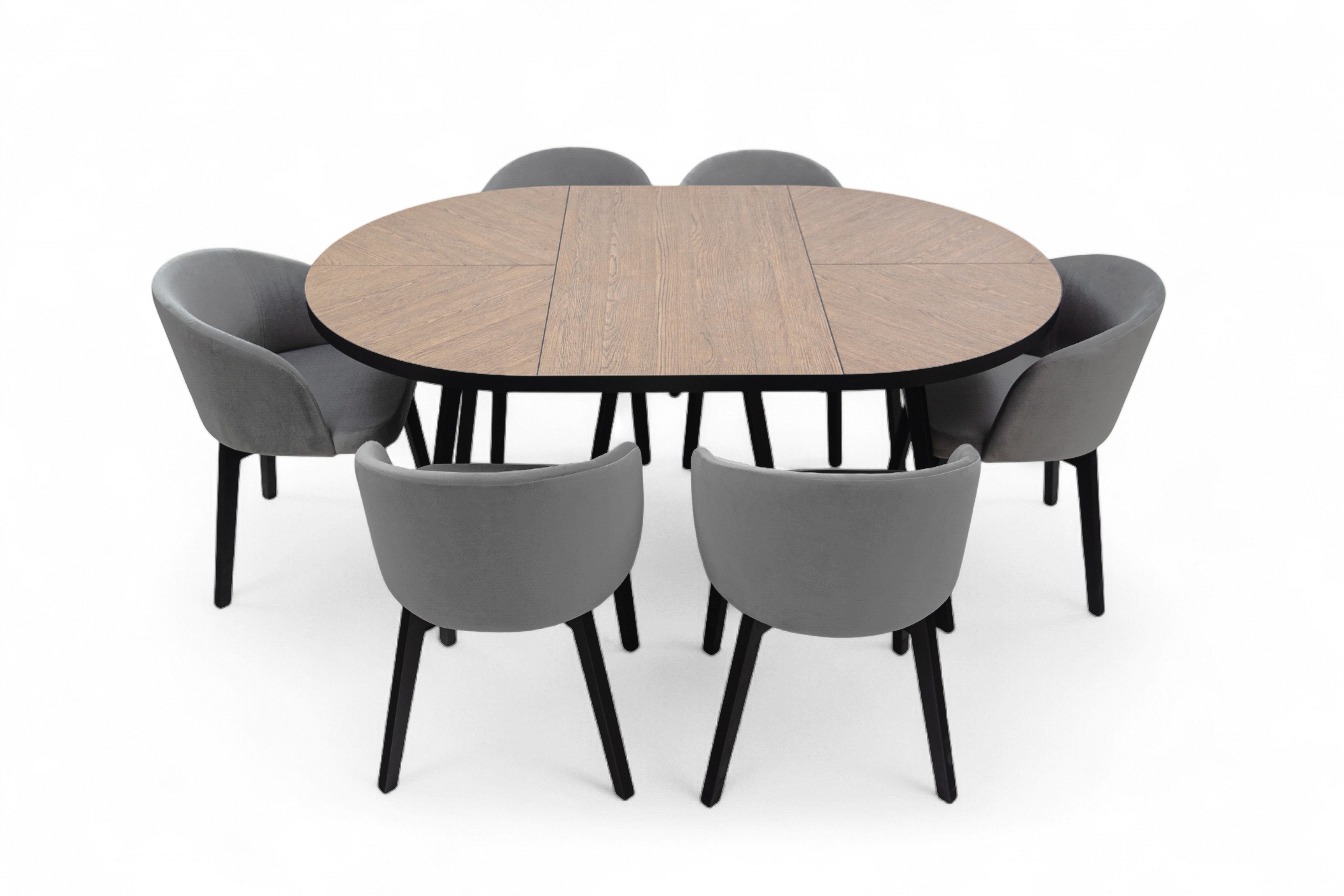 Rozkládací jídelní stůl Cedrus Rozeta 95-150 cm - dub belmont / černá Stůl Cedrus Rozeta 95/150 cm loftový rozkladany - dub belmont / černá