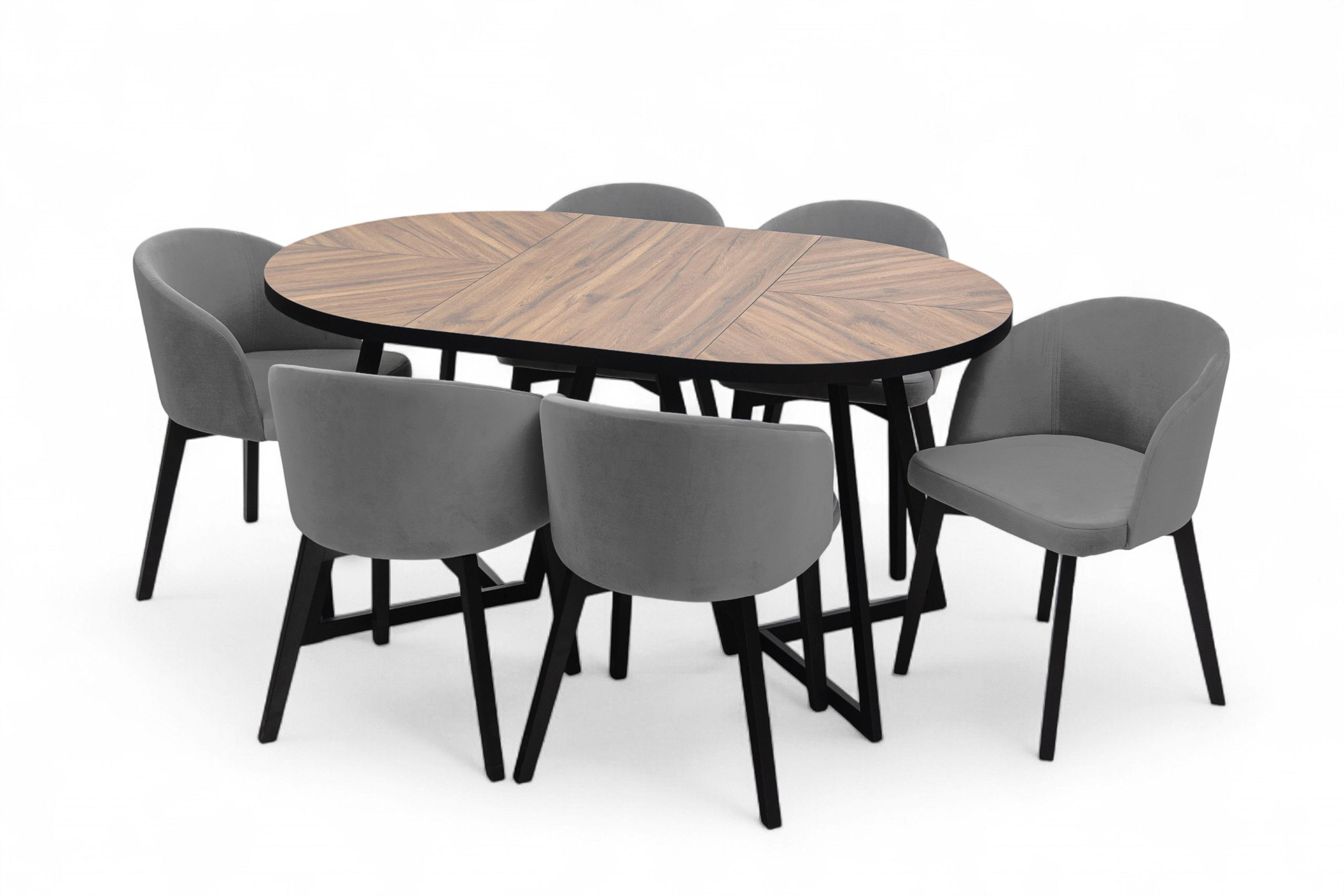 Rozkládací jídelní stůl Cedrus Rozeta 95-150 cm - dub estana / černá Stůl Cedrus Rozeta 95/150 cm loftový rozkladany - dub estana / černá