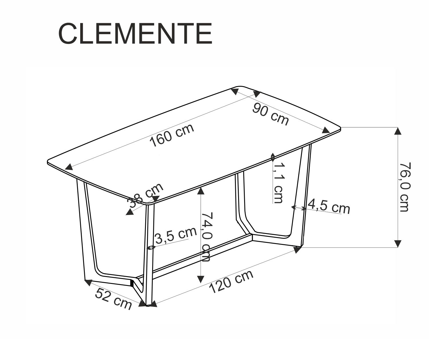 CLEMENTE masă blat - alb marmură, picioare - auriu stol clemente 160x90 cm - bialy marmură / zlote Picioare