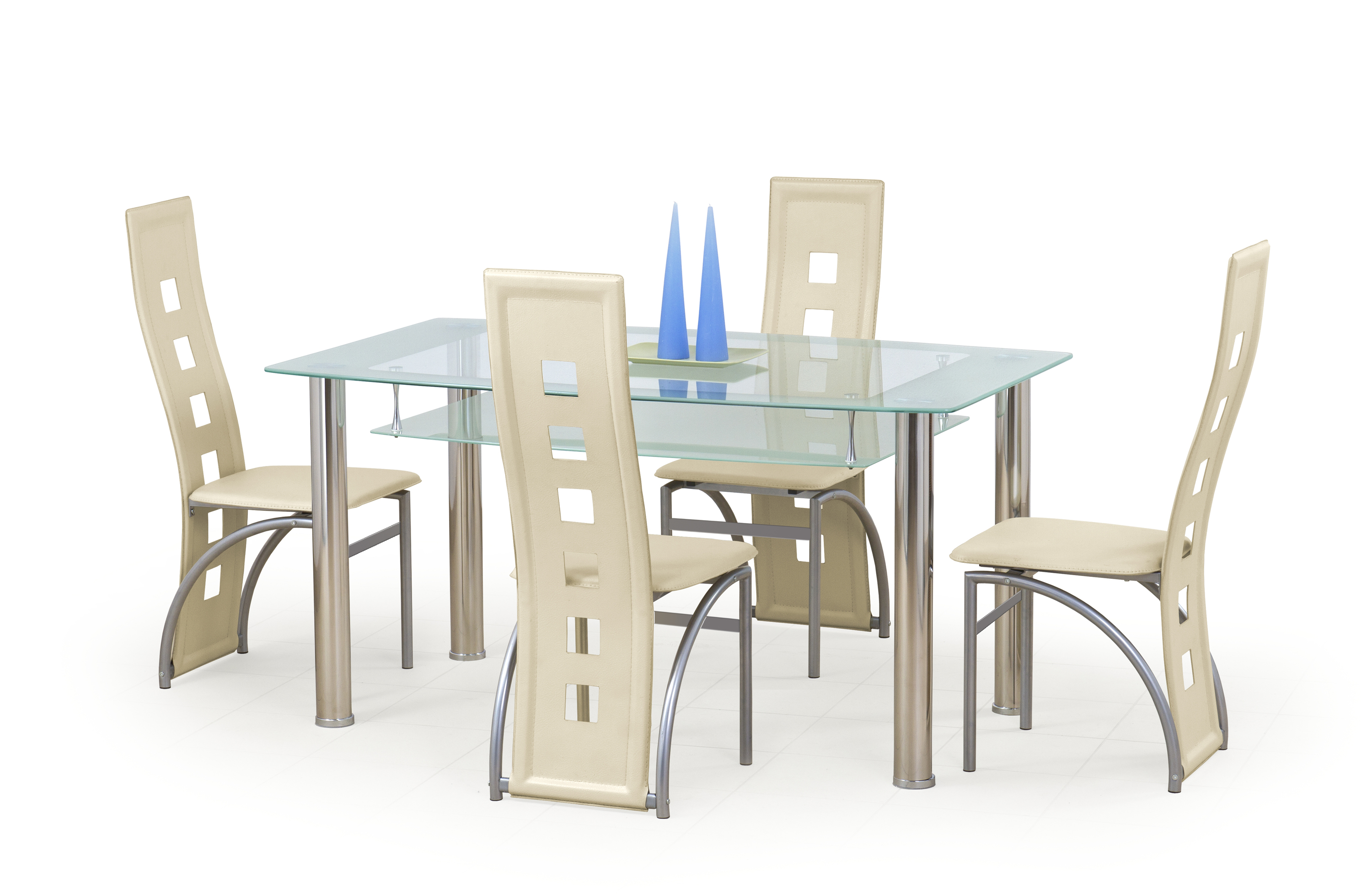 stôl Crioceľ - bezfarebná / mliečny Stôl cristal - bezfarebná / mliečny