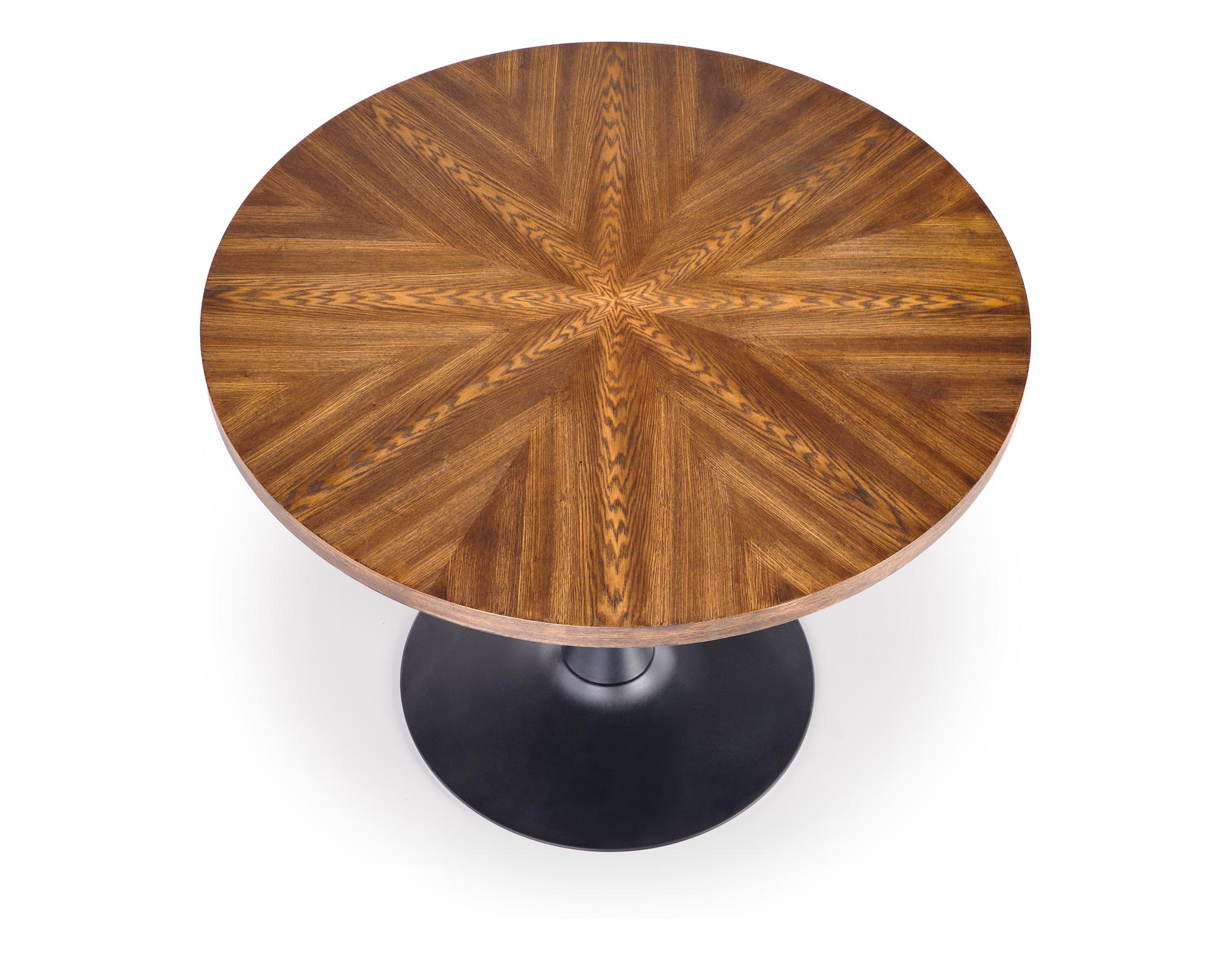 Okrúhly jedálenský stôl Carmelo 120 cm - orech / čierna Stôl do jedálne carmelo - Orech/Čierny