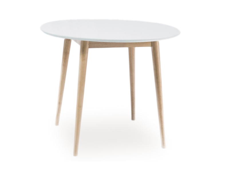 Stôl LARSON biely/dub BIELONY 90X90  Stôl larson biely/dub bielony 90x90