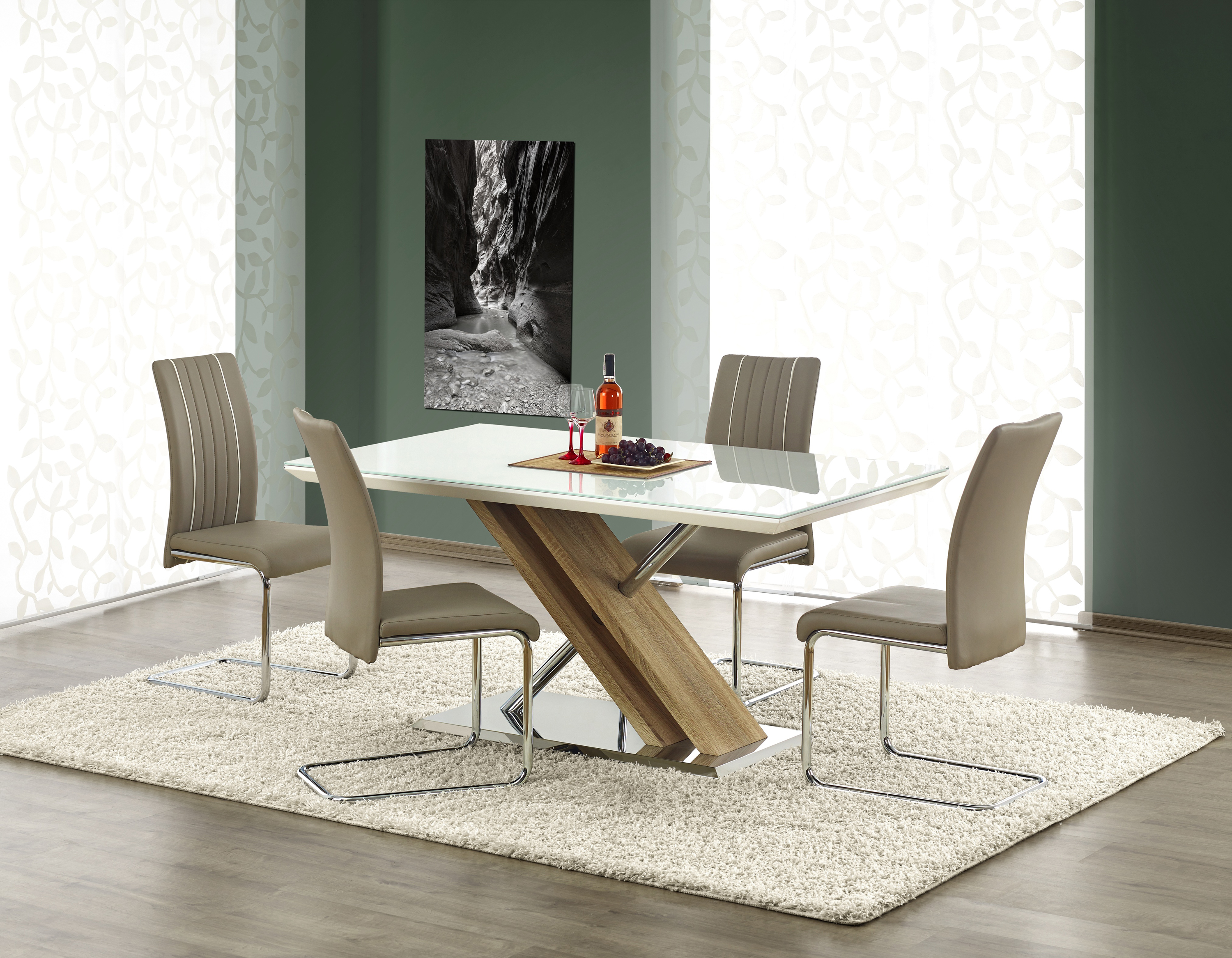 Nexus asztal - extra fehér / sonoma tölgyfa stůl nexus - extra bílý / Dub sonoma
