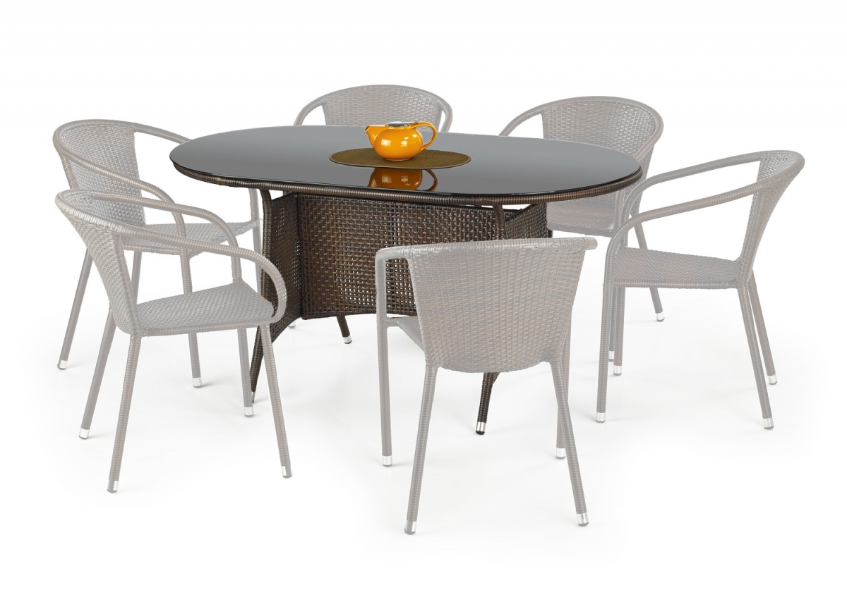 Záhradný stôl Master - 150x90 cm - čierny / tmavohnedý Stôl záhradný Master - Čierny / Tmavo hnedá