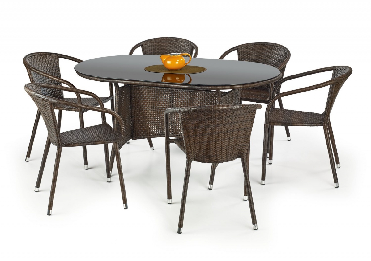 Záhradný stôl Master - 150x90 cm - čierny / tmavohnedý Stôl záhradný Master - Čierny / Tmavo hnedá