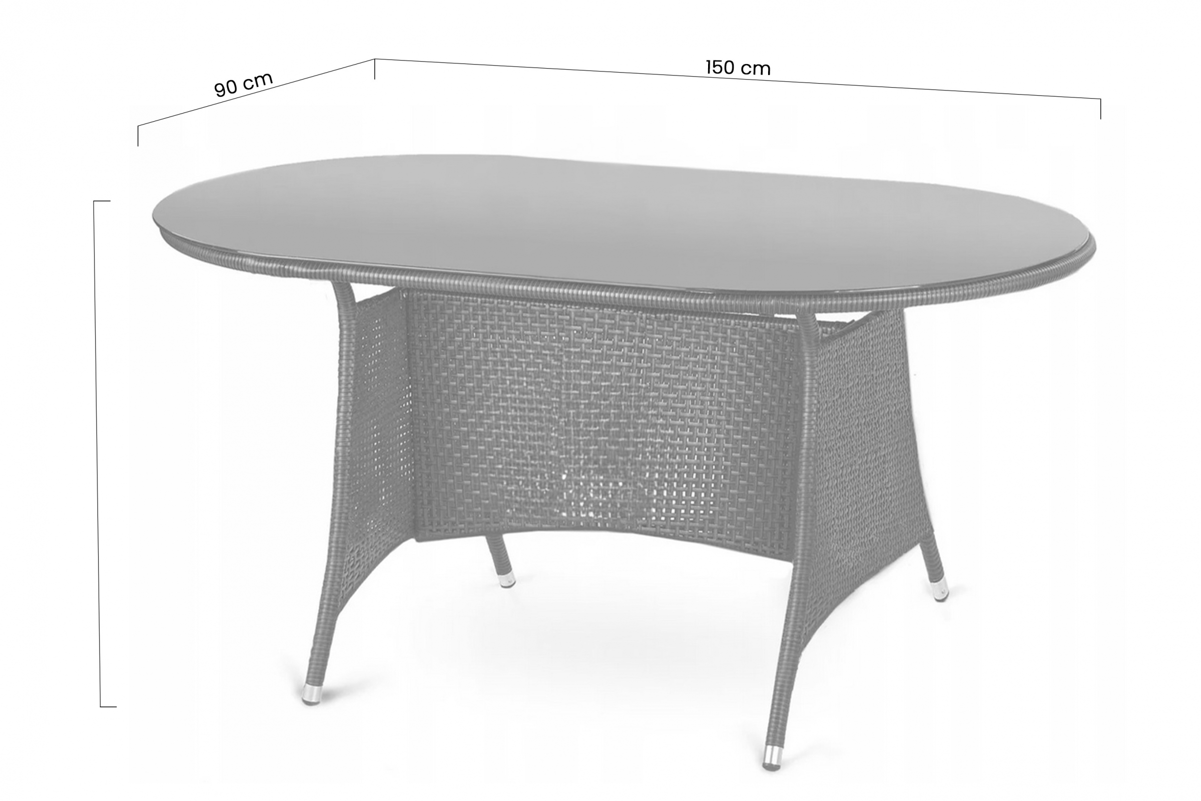 Záhradný stôl Master - 150x90 cm - čierny / tmavohnedý stôl záhradný Master - Čierny / Tmavo hnedá