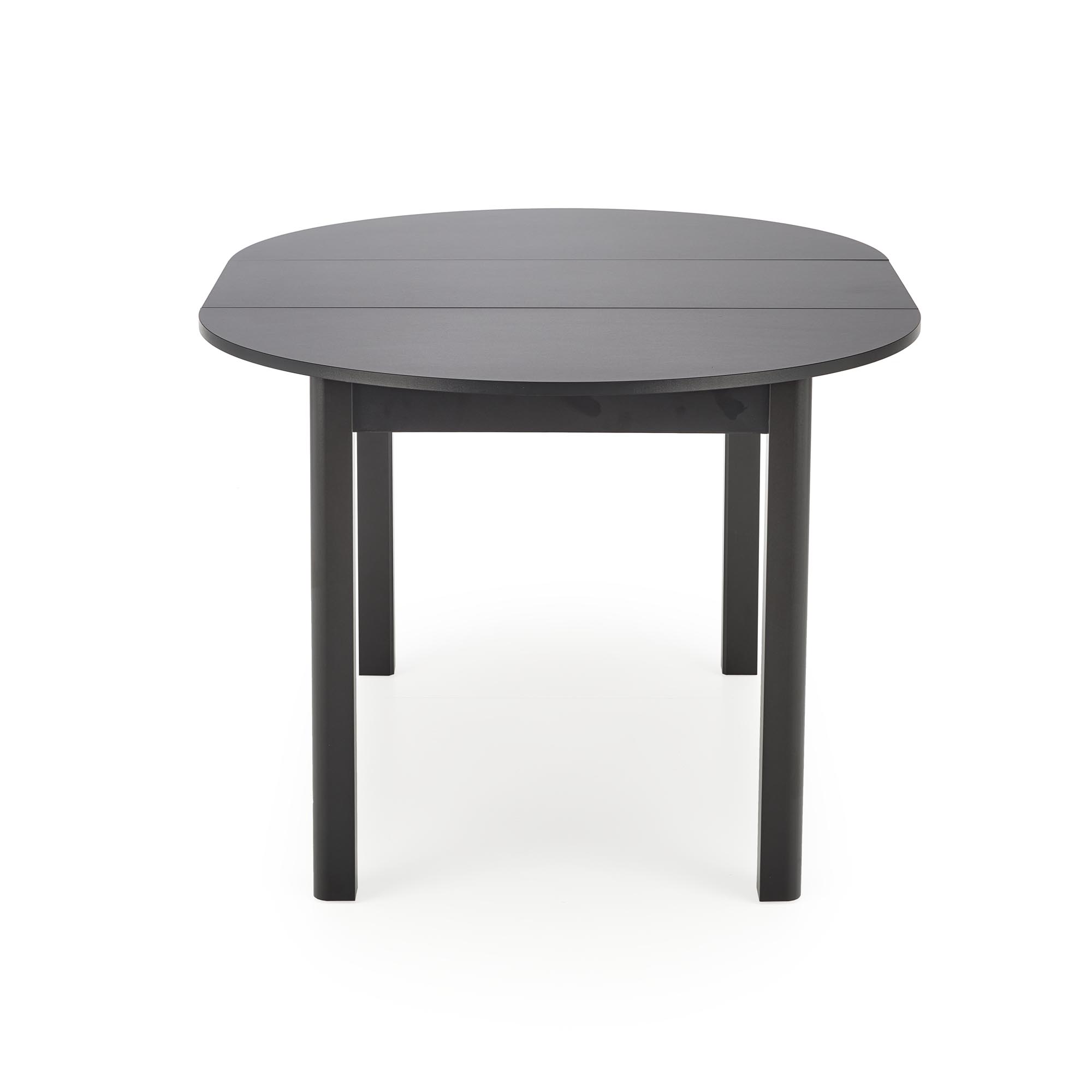 RINGO asztal, asztallap - fekete, lábak - fekete (102-142x102x76 cm) (2p=1db) stůl okragly 102-142 rozkladany ringo - Fekete