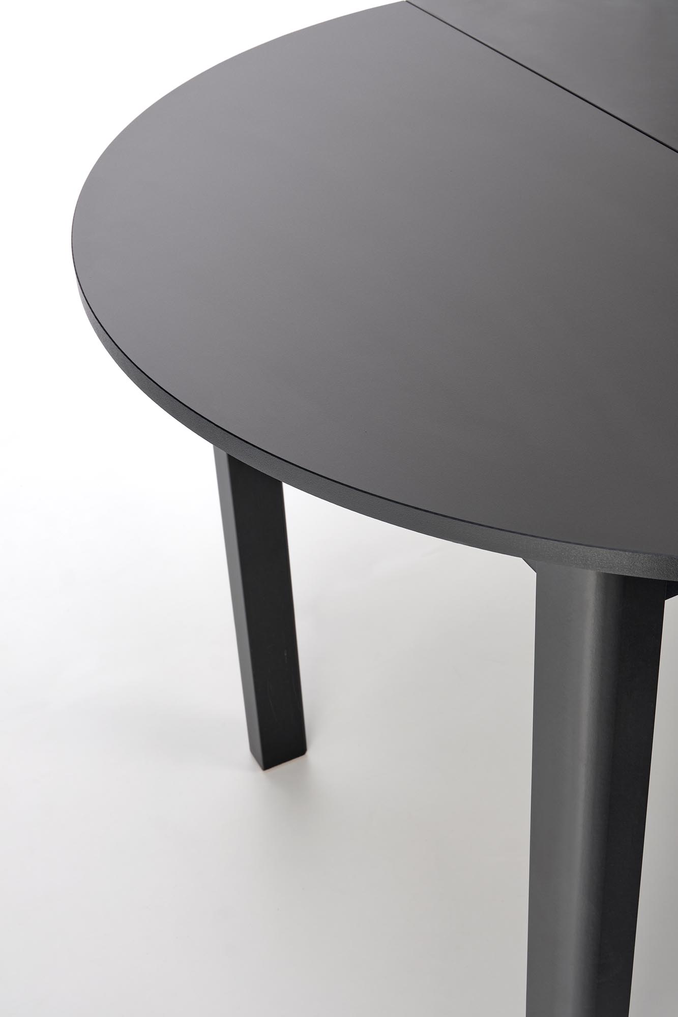 Masă RINGO Culoare blat negru, picioare - negru (102-142x102x76 cm) (2p=1buc) stůl okragly 102-142 rozkladany ringo - Černý