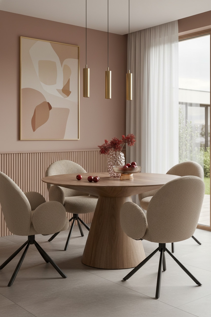 Kulatý stůl Henderson 136 cm - ořech Stůl okragly 136 Henderson - ořech