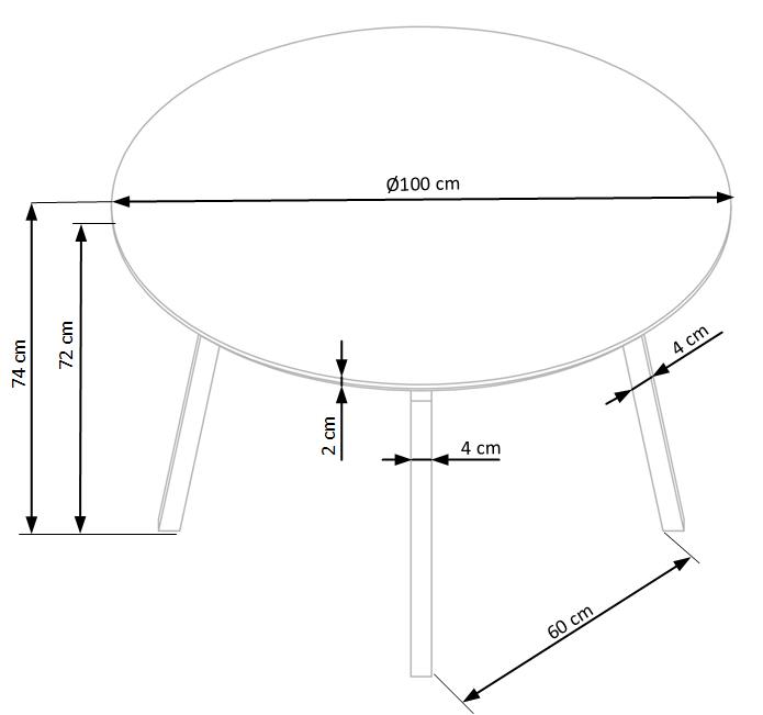 stôl okrúhly Balrog - svetlý popol / Čierny Stôl okrúhly balrog - svetlý popol / Čierny