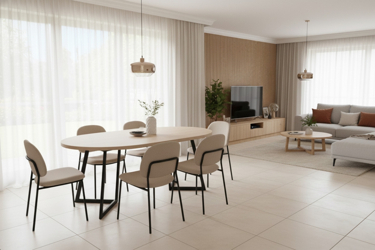 Kulatý rozkládací stůl Cedrus 95/150 cm loftový - dub vinceza Stůl okragly Cedrus 95/150 cm loftový rozkladany - dub vinceza