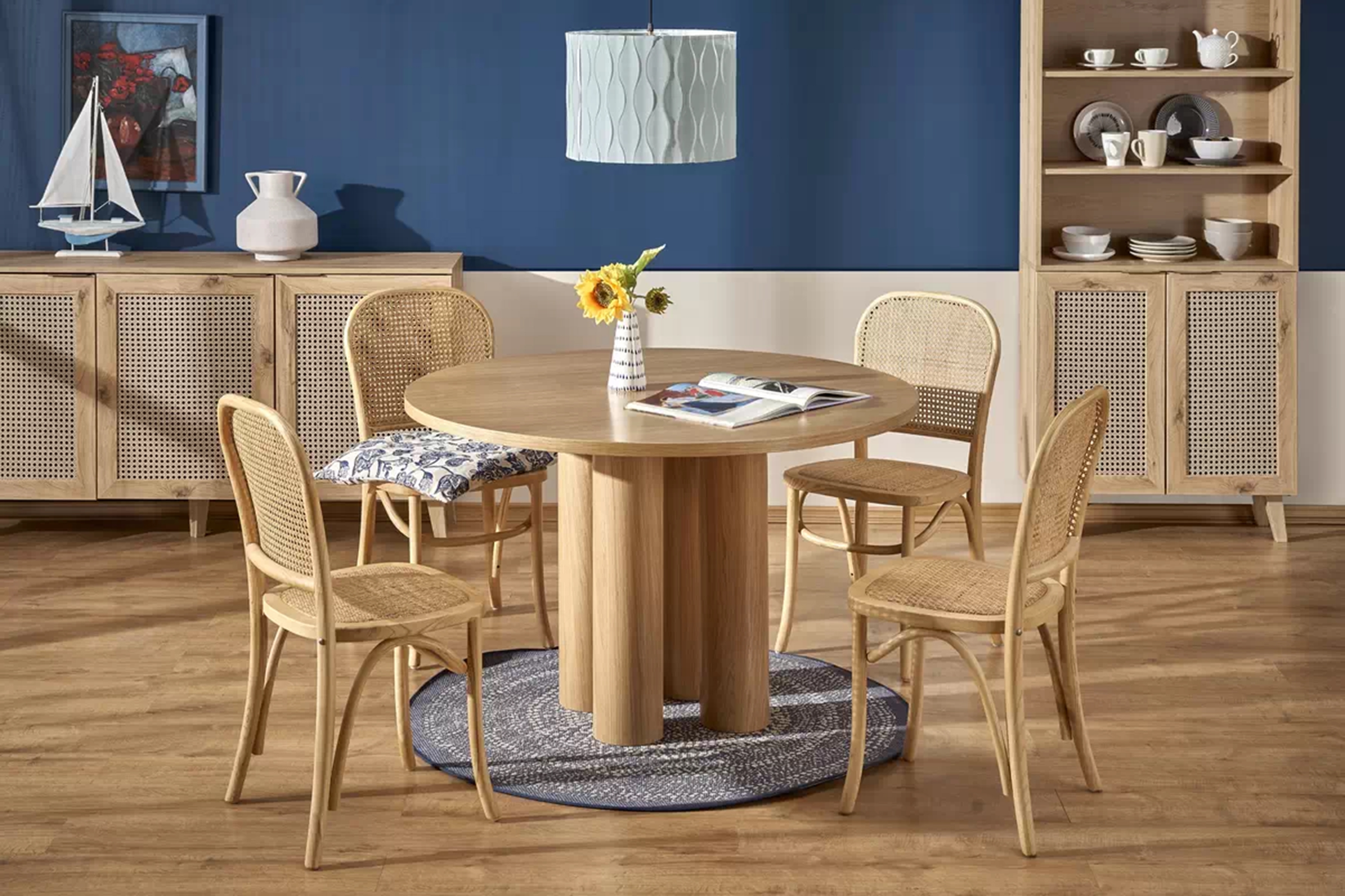 Kulatý jídelní stůl Gravon – 120x77 cm – dub natur Stůl okragly Elefante - dub přírodní