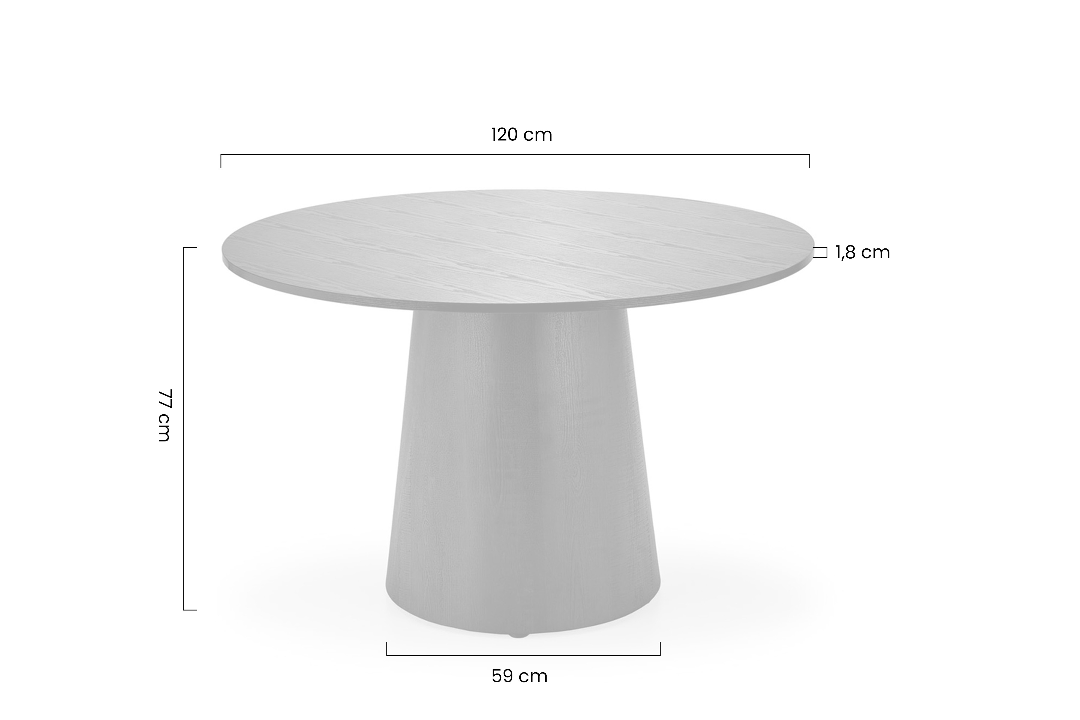 Okrúhly stôl Ginter 120 cm - čierny Stôl okragly Ginter 120 cm - Čierny