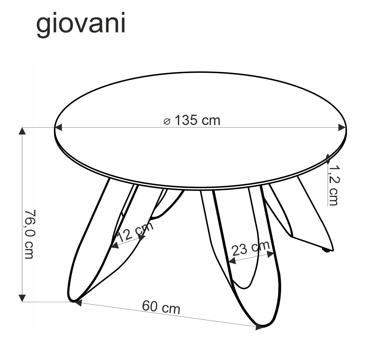 Stůl okragly Giovani 135 cm - zelená mramor / černá nohy Stůl okragly giovani 135 cm - zelená mramor / černá Nohy