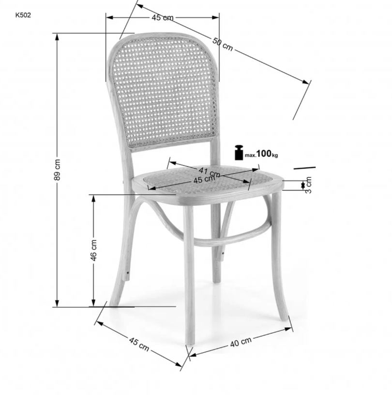 Jedálenský set Gravon so 4 drevenými stoličkami Ilian - dub prírodný Stôl okragly Gravon z czterema krzeslami drewnianymi Ilian - Dub prírodné 