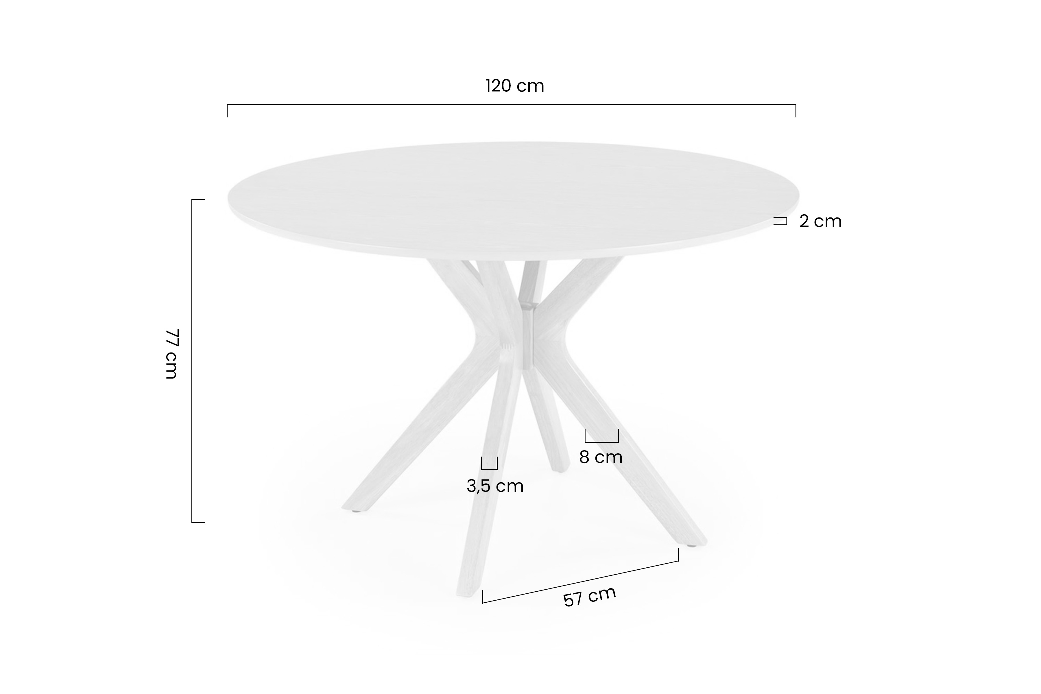 Okrúhly stôl Lorano 120 cm - prírodný dub Stôl okragly Lorano 120 cm - Dub prírodné