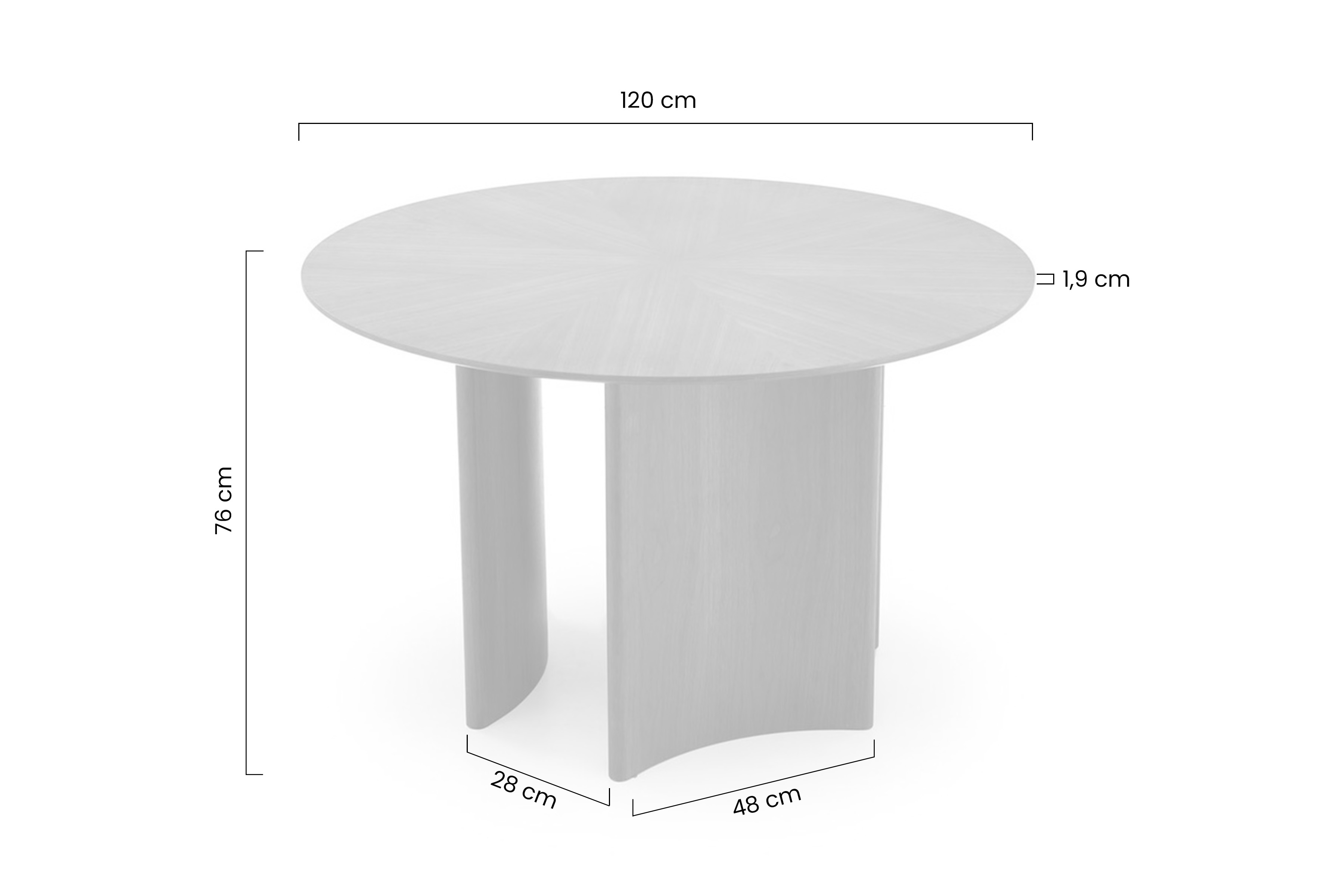 Stôl okragly Merulio 120 cm - Orech Stôl okragly Merulio 120 cm - Orech