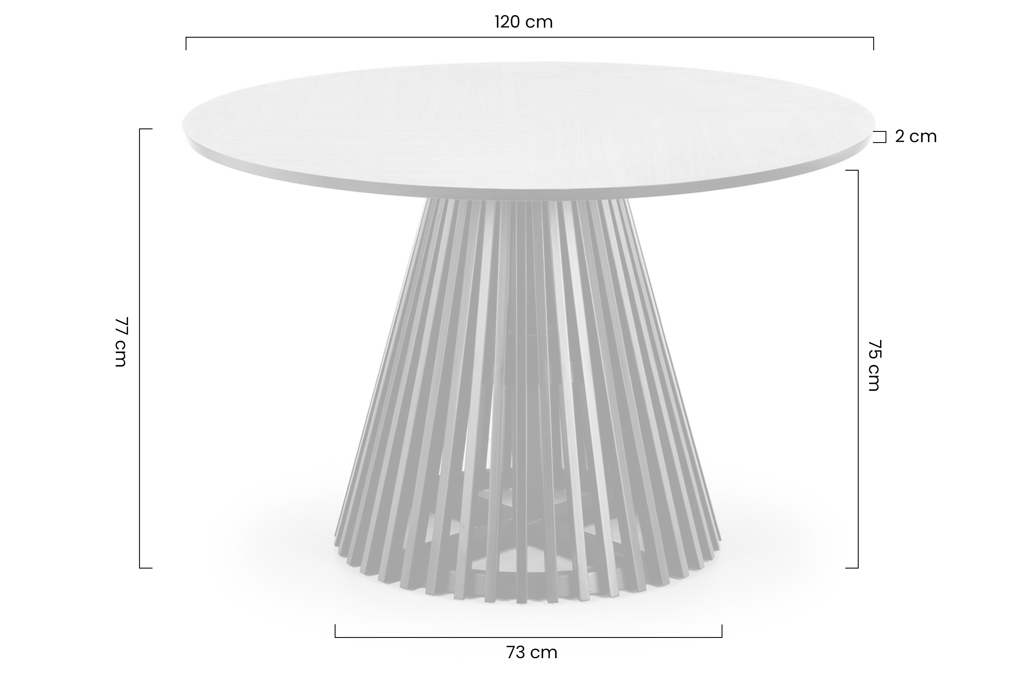 Okrúhly stôl MIYAKI 120 cm - prírodný dub / čierna Stôl okragly MIYAKI 120 cm - Dub prírodné / Čierny