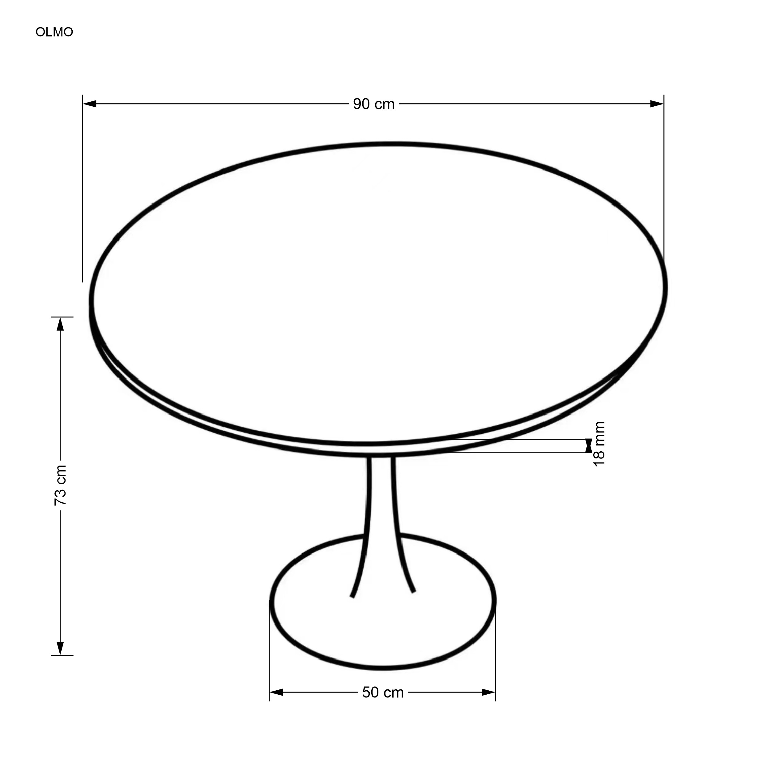 OLMO stůl kör alakú, Dub Žlutý / Fekete stůl okragly olmo - Dub Žlutý / Fekete