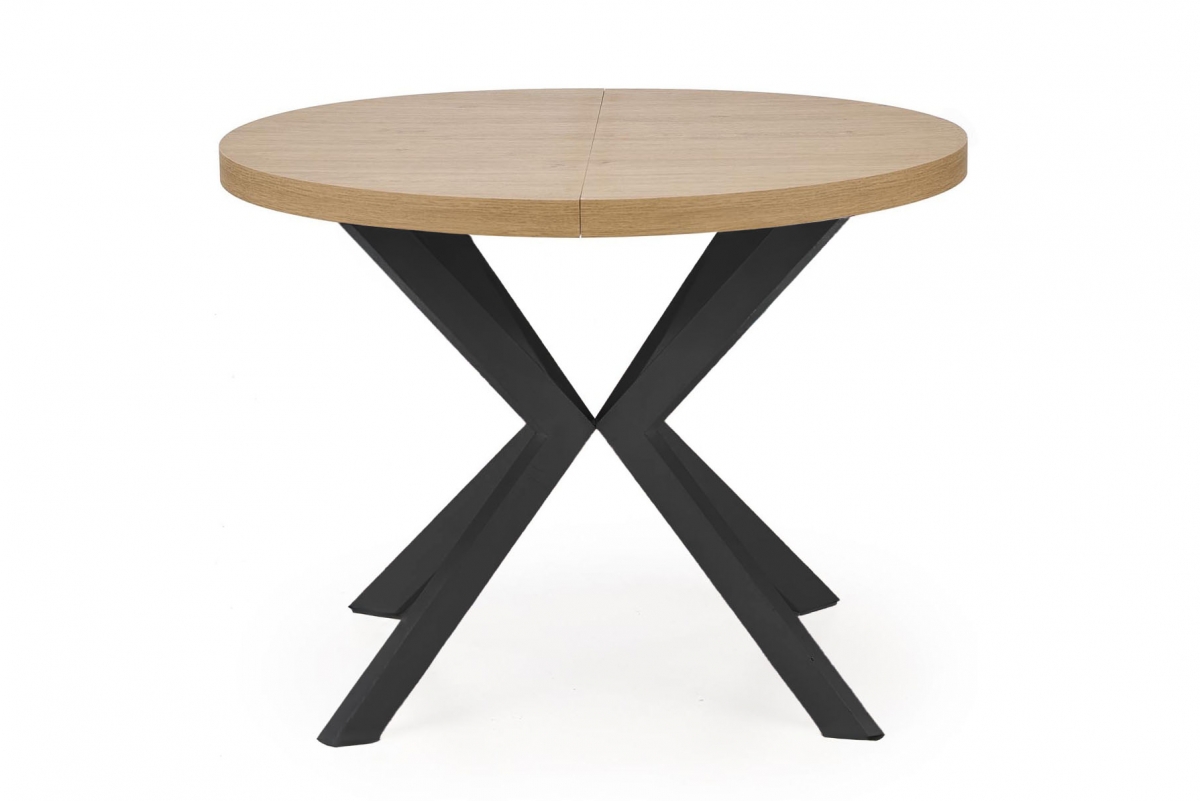 Okrúhly rozkladací stôl Peroni 100-250x100 cm - dub zlatý / čierna stôl okragly Peroni rozkladany 100-250 cm - Dub zlaté / Čierny