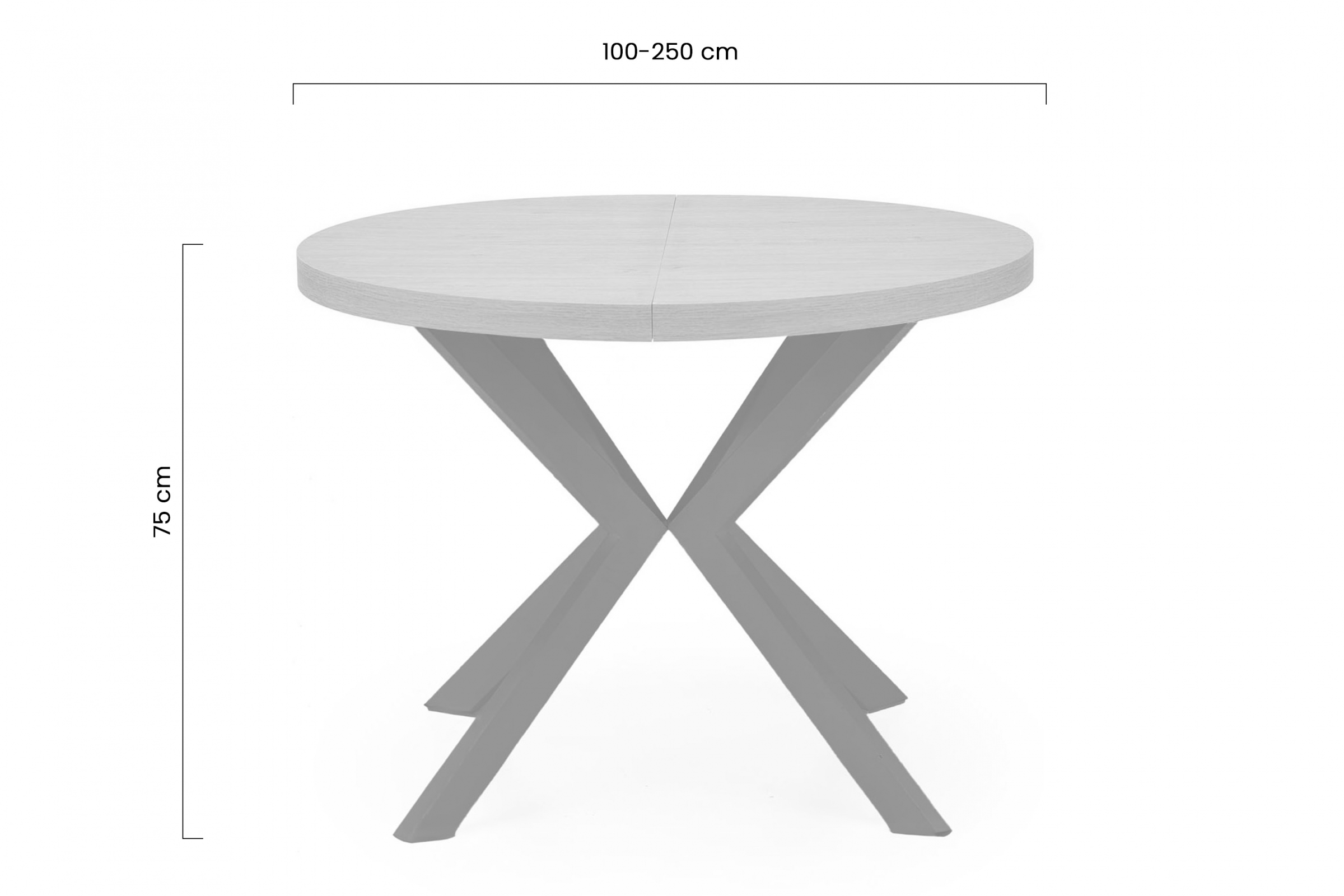 Okrúhly rozkladací stôl Peroni 100-250x100 cm - dub zlatý / čierna stôl okragly Peroni rozkladany 100-250 cm - Dub zlaté / Čierny