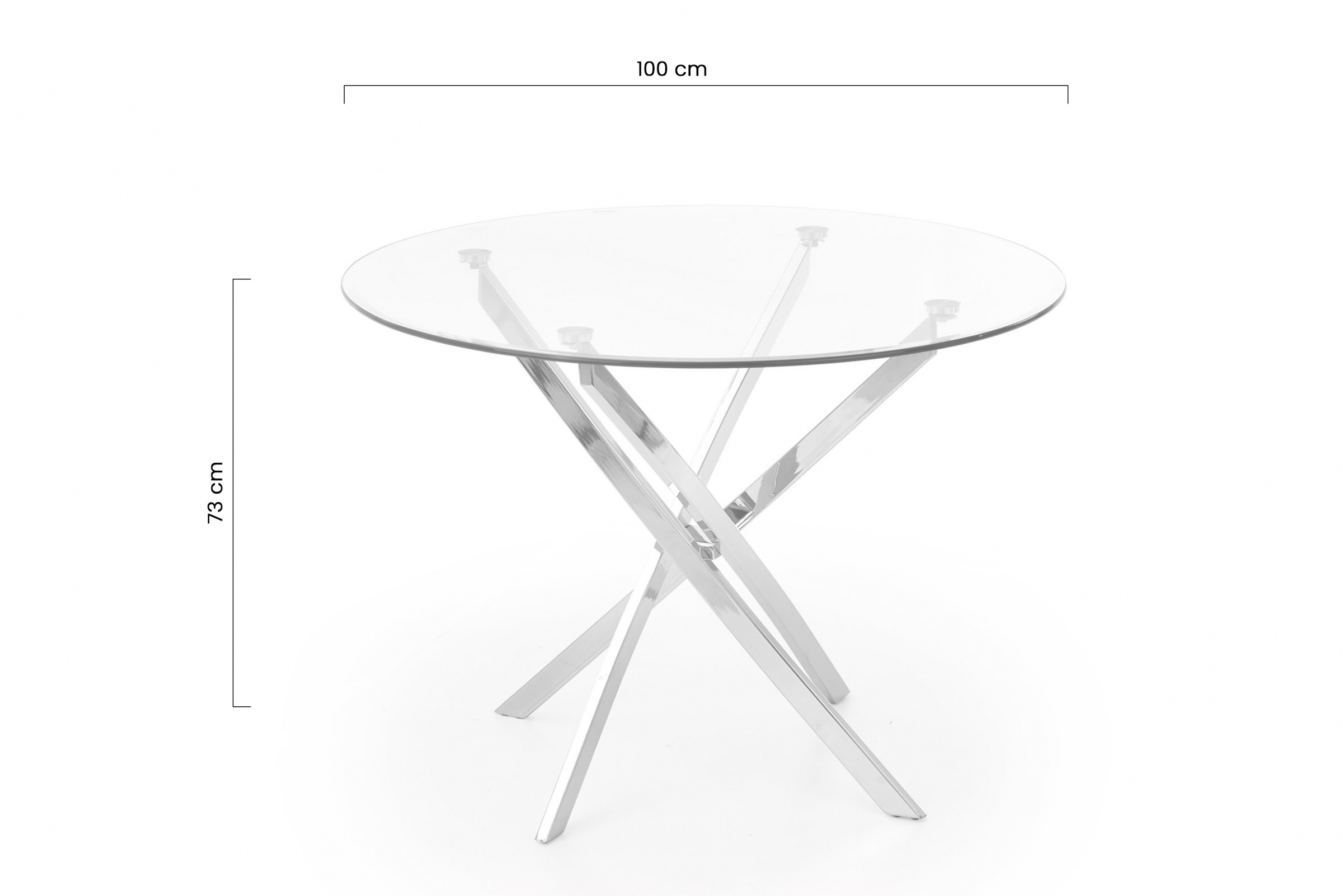 Okrúhly stôl Mundi 100 cm - priehľadný / zlaté nohy stôl okragly Raymond 100 cm - Transparentný / zlote nožičky