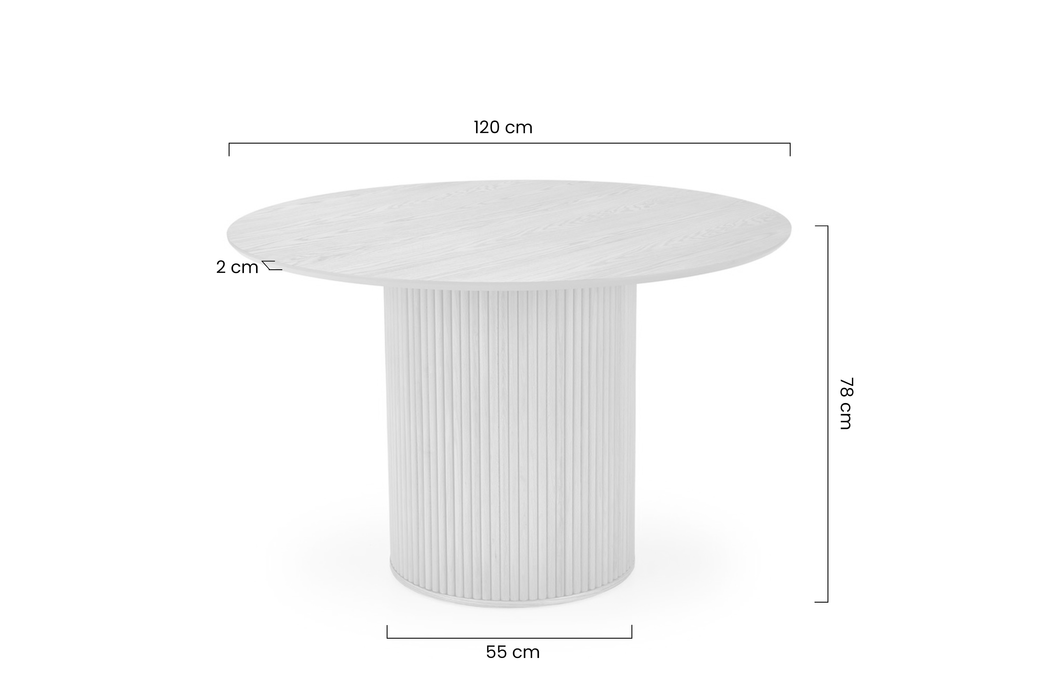 Kulatý stůl Rodlin 120 cm - přírodní dub Stůl okragly Rodlin 120 cm - dub přírodní