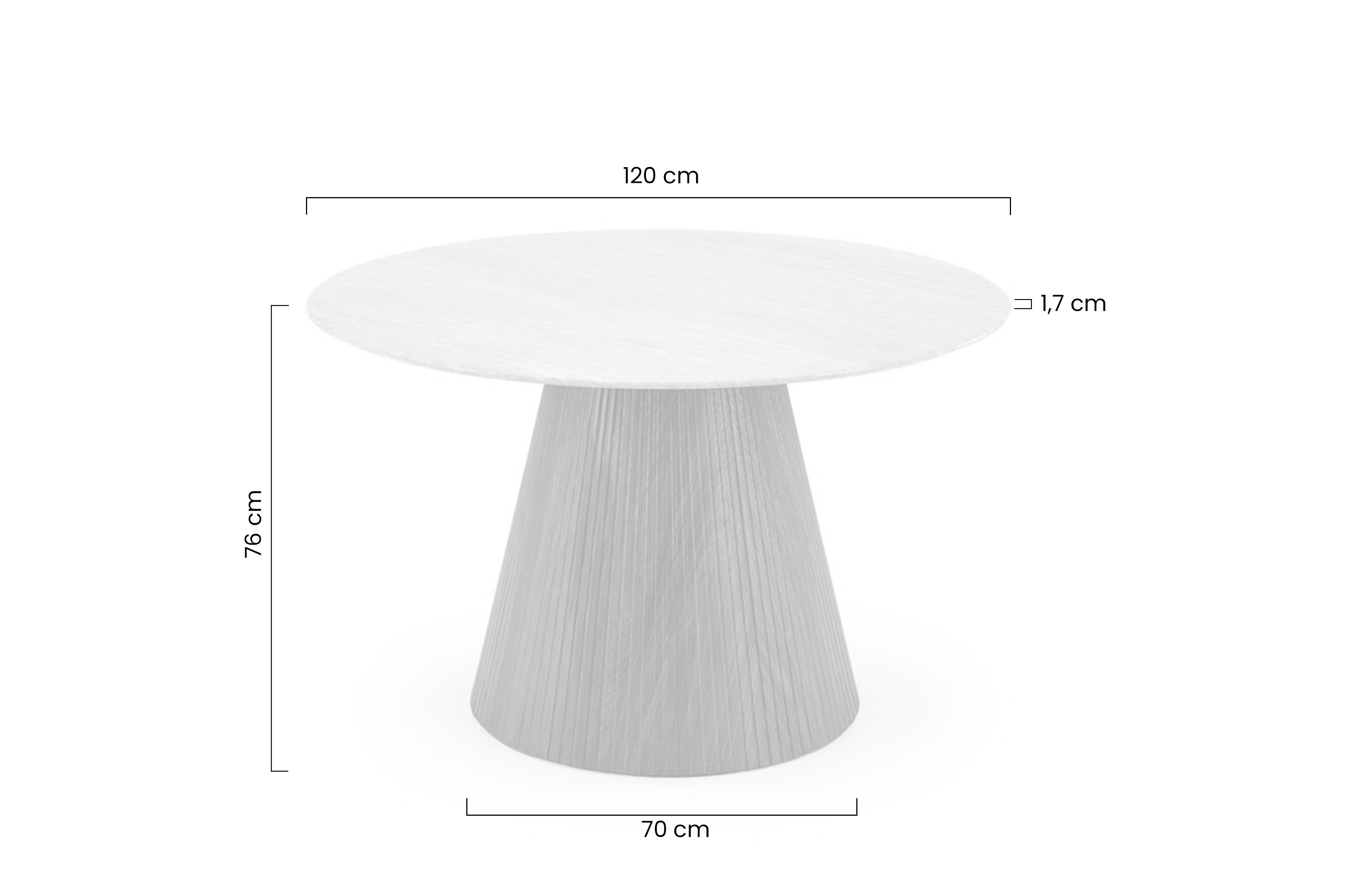 Stôl okragly Solvori 120 cm - Travertín / Orech Stôl okragly Solvori 120 cm - Travertín / Orech