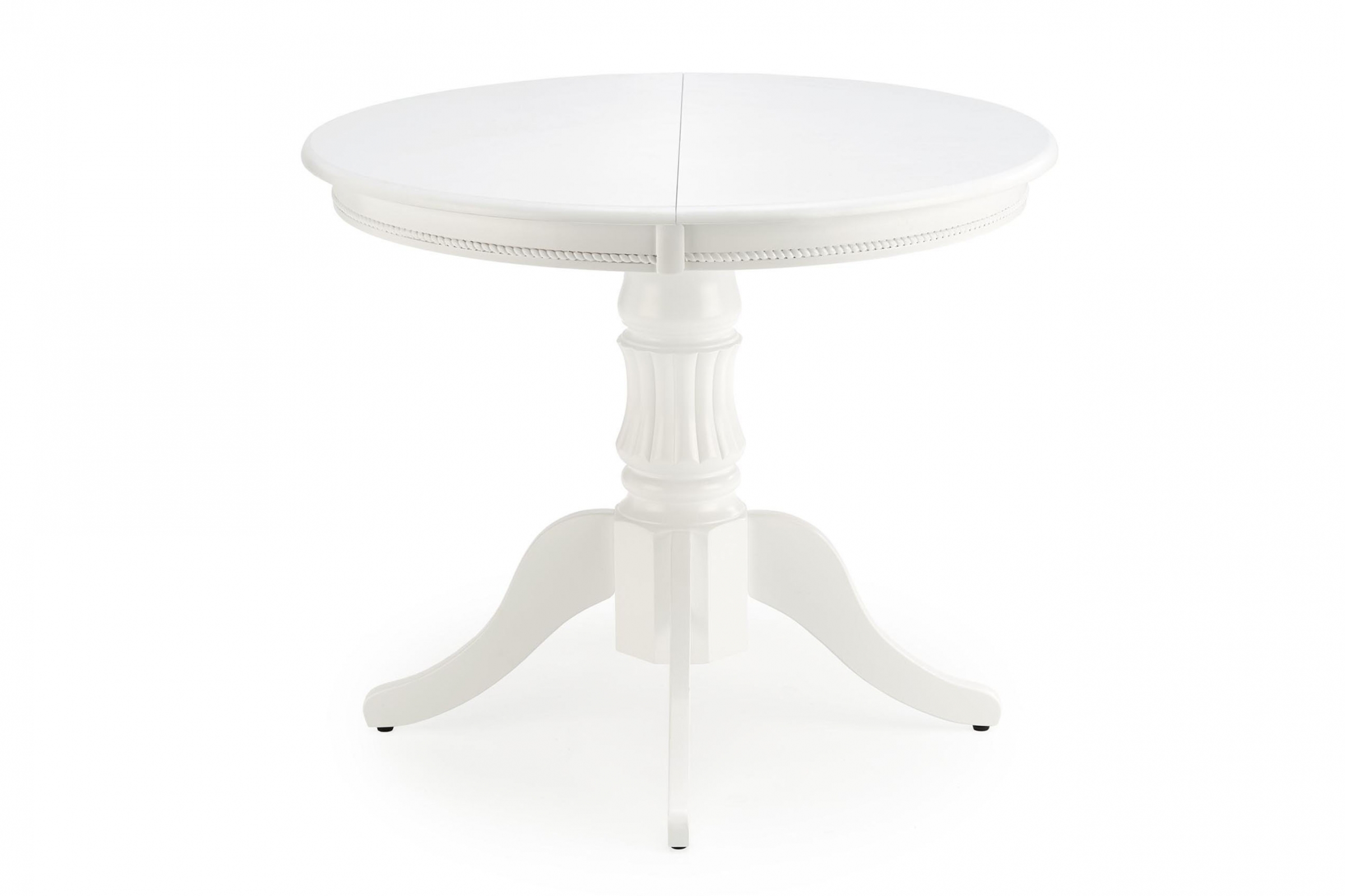 Rozkladací okrúhly stôl Monsi - 90-124x90 cm - biely stôl okragly William rozkladany 90-124x90 cm - Biely