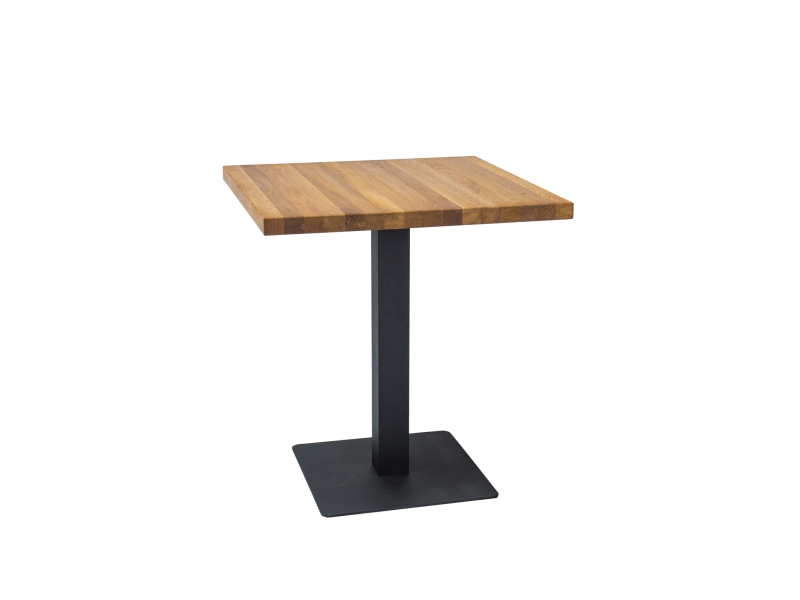 Stôl PURO OKLEINA prírodná dub/Čierny 80x80  stOL puro okleina prírodná dAb/Čierny 80x80 