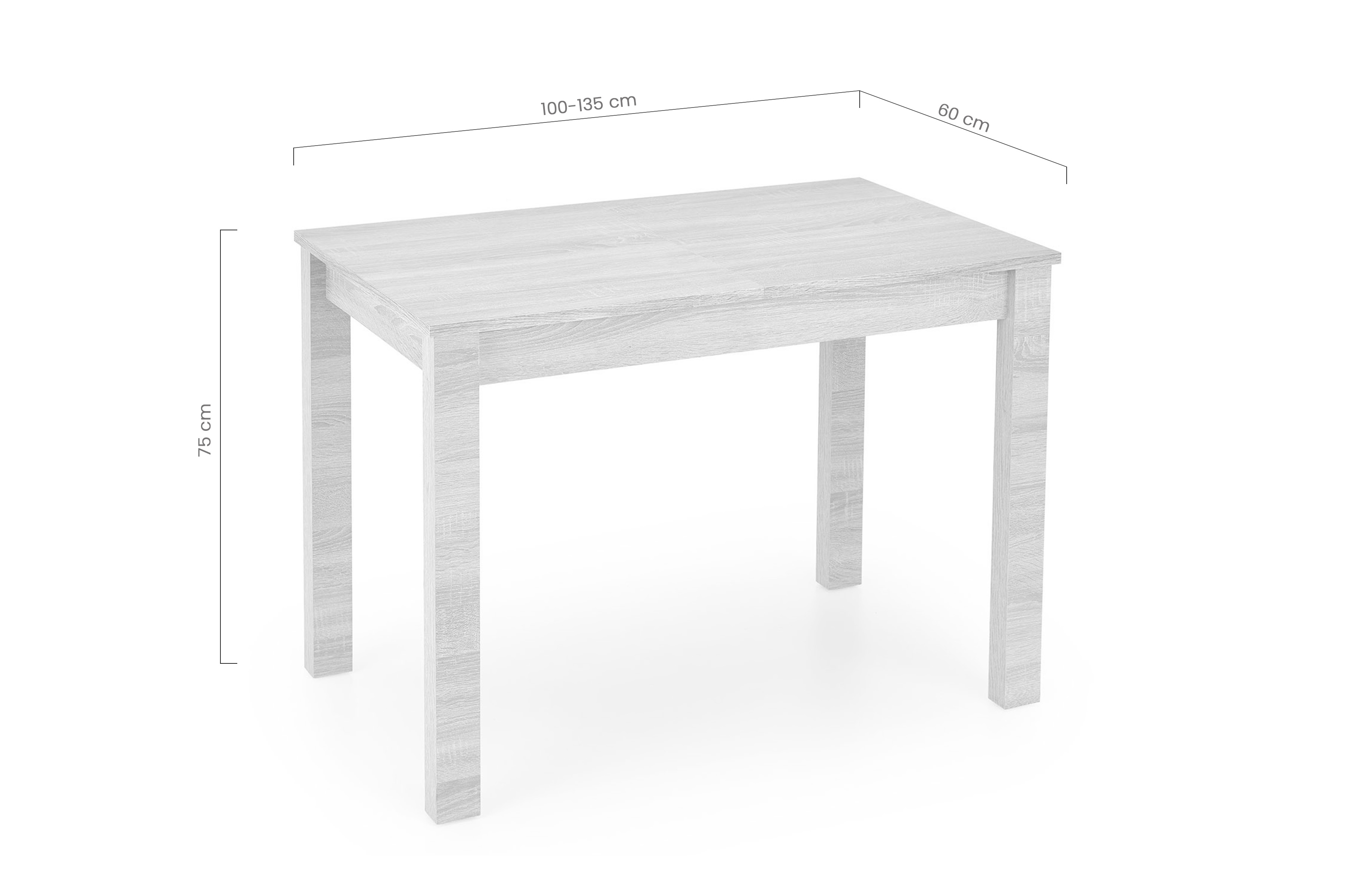 Rozkládací jídelní stůl Gino 100-135x60 cm - dub craft Stůl rozkladany 100-135x60 Vilorto - dub craft