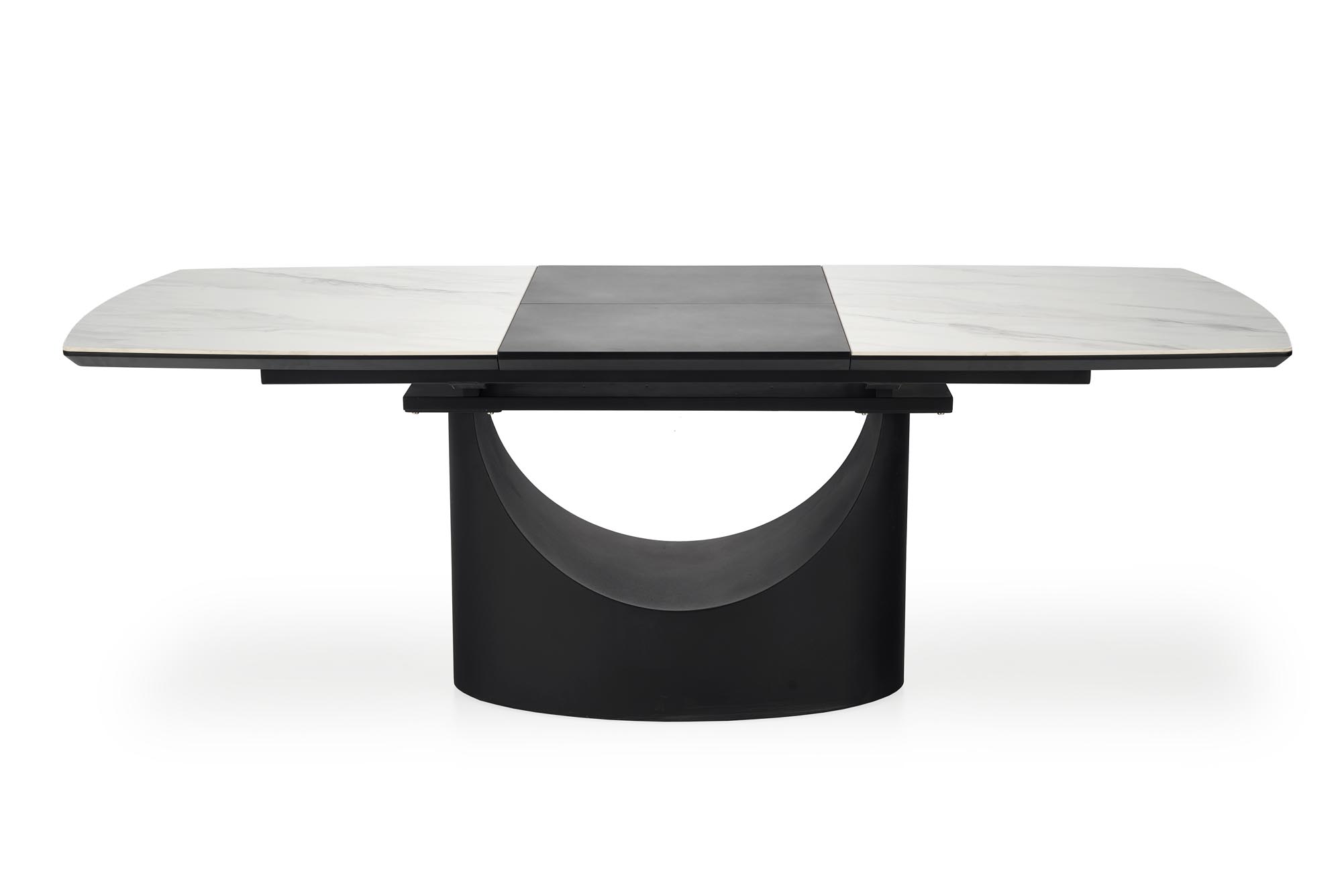OSMAN Rozkladací stôl, Biely mramor / Čierny Stôl rozkladany 160-220x90 osman - Biely mramor / Čierny