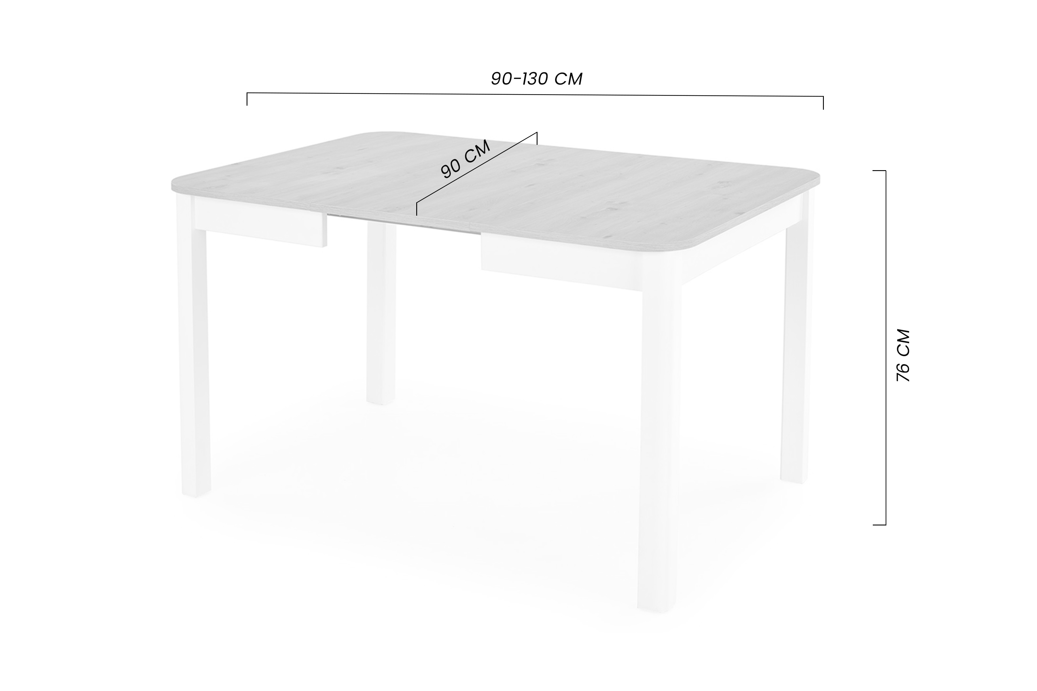 Rozkladací stôl Biatro 90 -130x90 cm - dub artisan / biela Stôl rozkladany Biatro 90-130x90 - Dub artisan / Biely