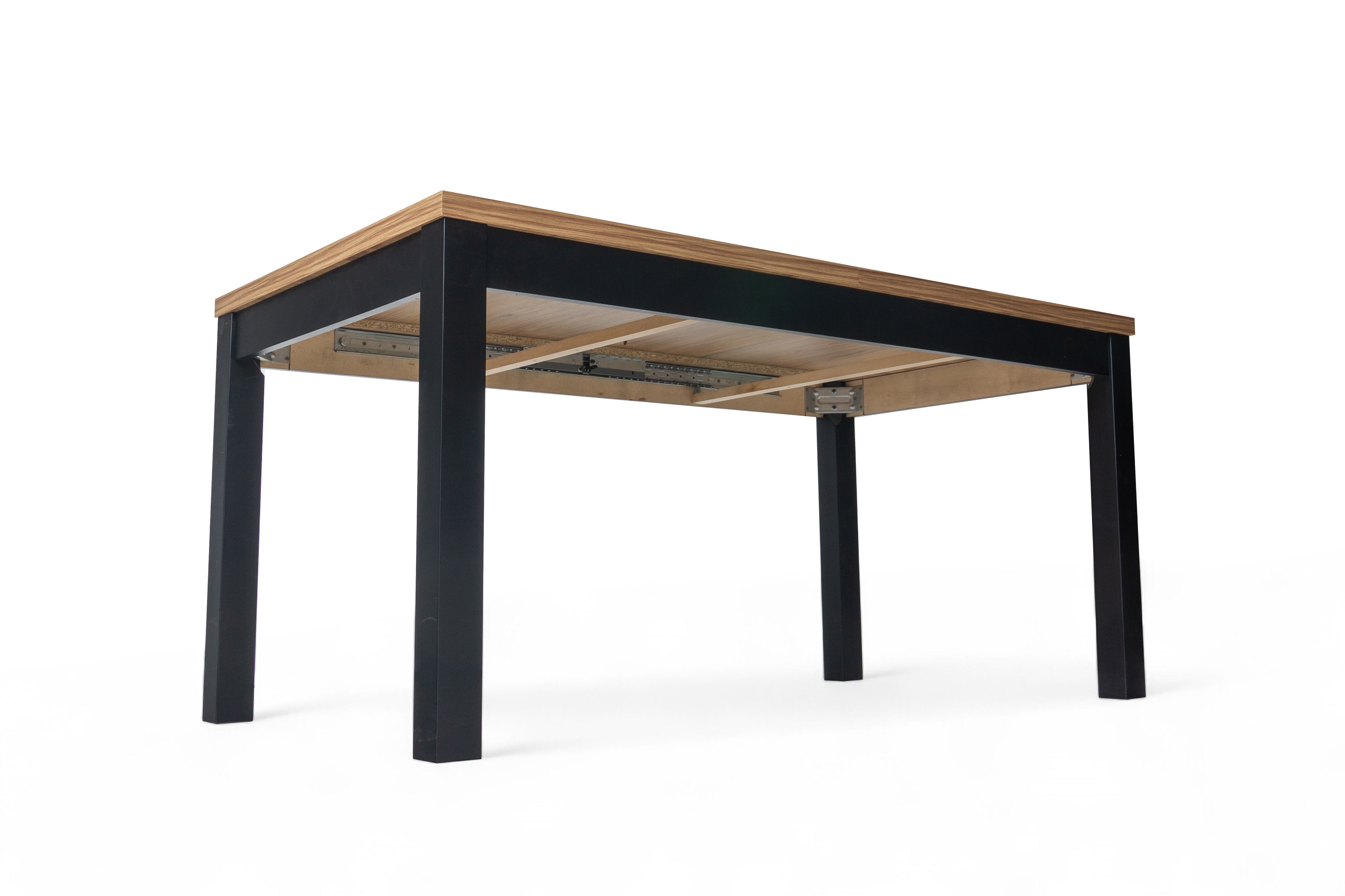 Rozkladací jedálenský stôl Werona 120-160x80 cm - dub praveký / čierna Stôl rozkladany do jedálne 120-160x80 cm Werona na drewnianych nogach - Dub pradawny / čierny nožičky