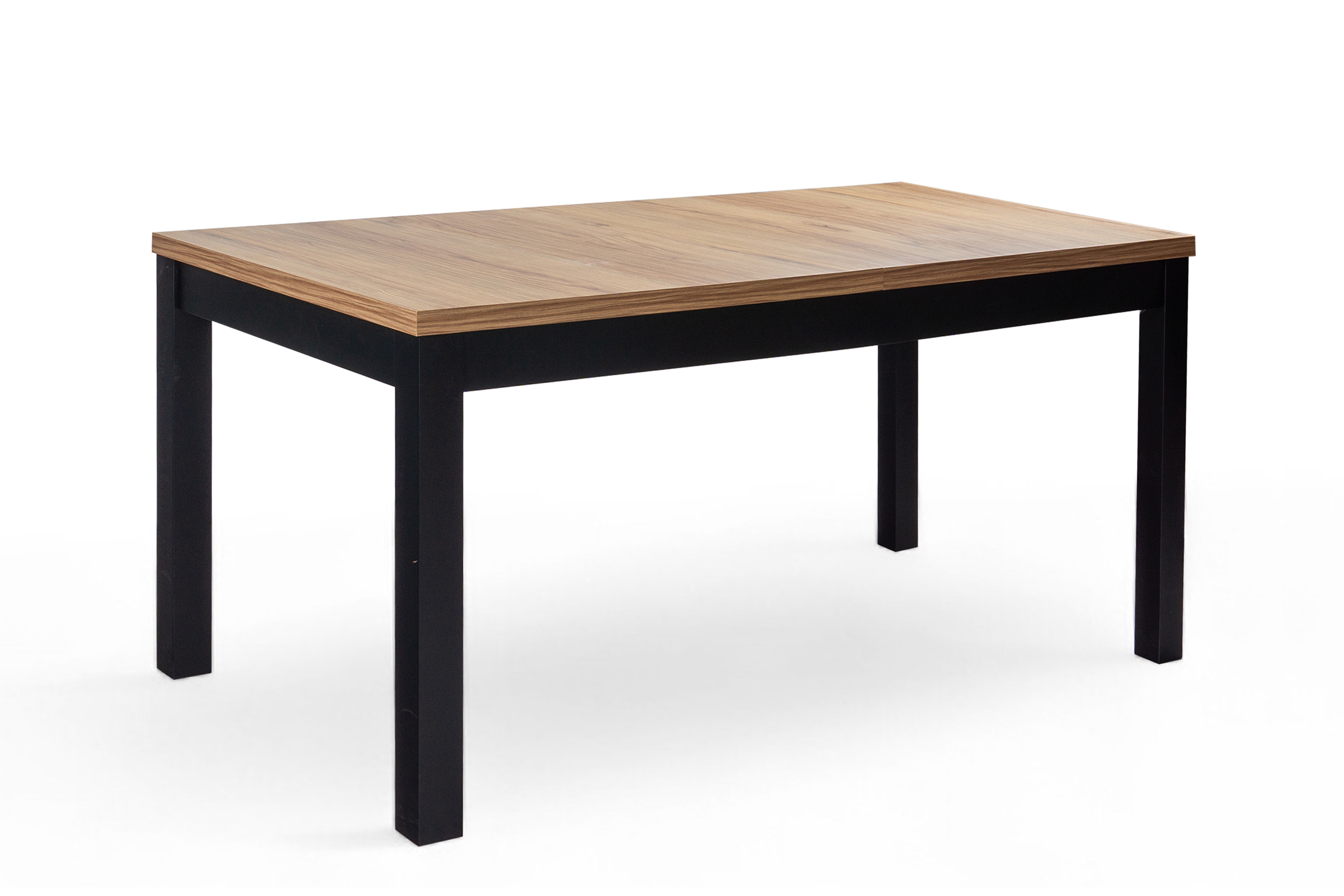 Rozkladací jedálenský stôl Werona 120-160x80 cm - dub praveký / čierna Stôl rozkladany do jedálne 120-160x80 cm Werona na drewnianych nogach - Dub pradawny / čierny nožičky