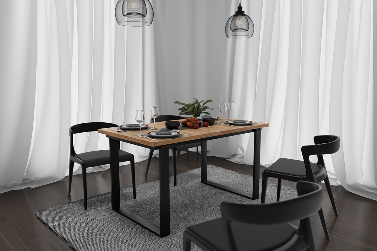 Rozkládací jídelní stůl Temir 140–200x80 cm - dub wotan stůl do 4 osoby