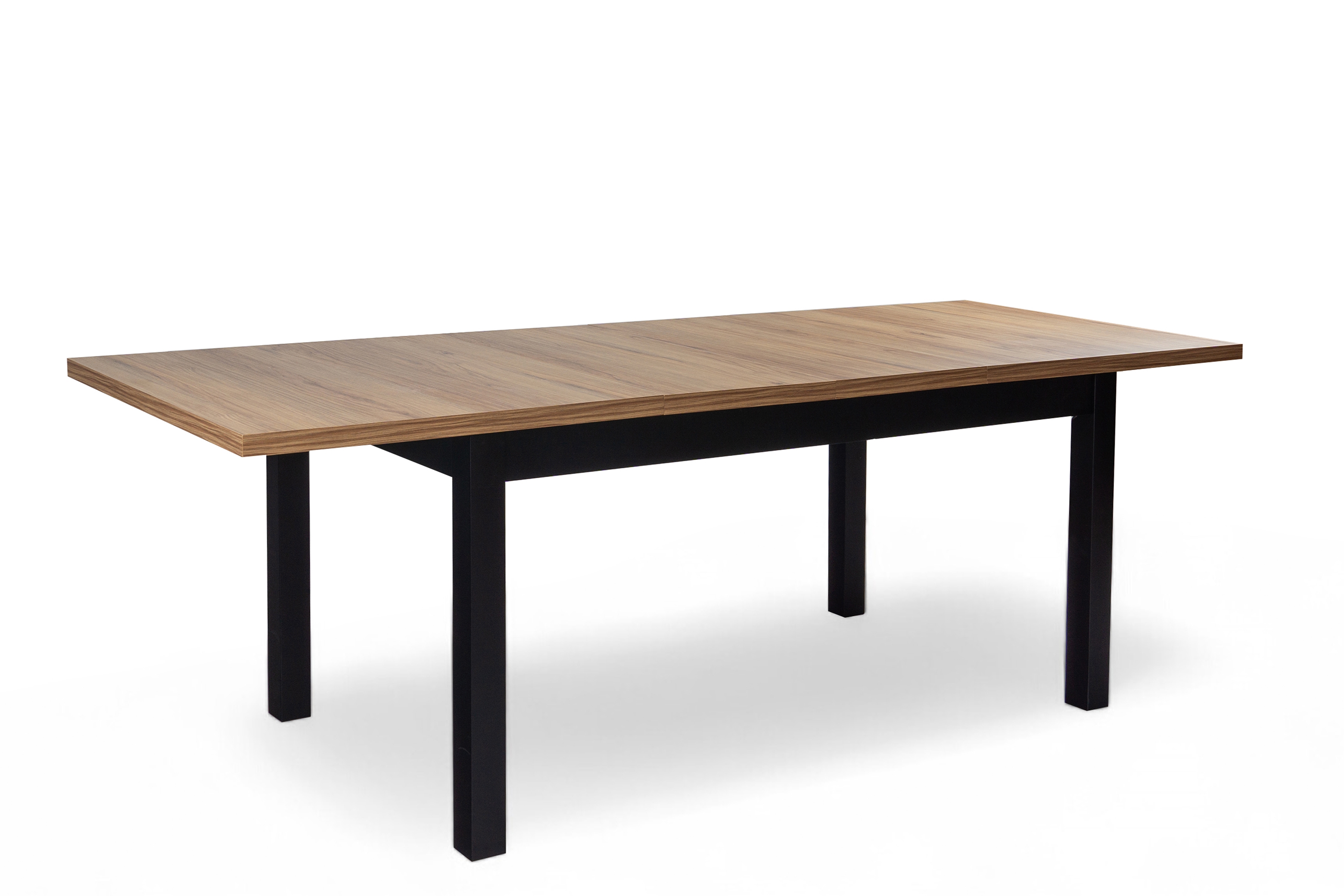 Rozkládací jídelní stůl Werona 160-240 cm - dub starodávný / černé nohy Stůl rozkladany pro jídelny 160-240x90 cm Werona na drewnianych nogach - dub pradawny / černé nožičky