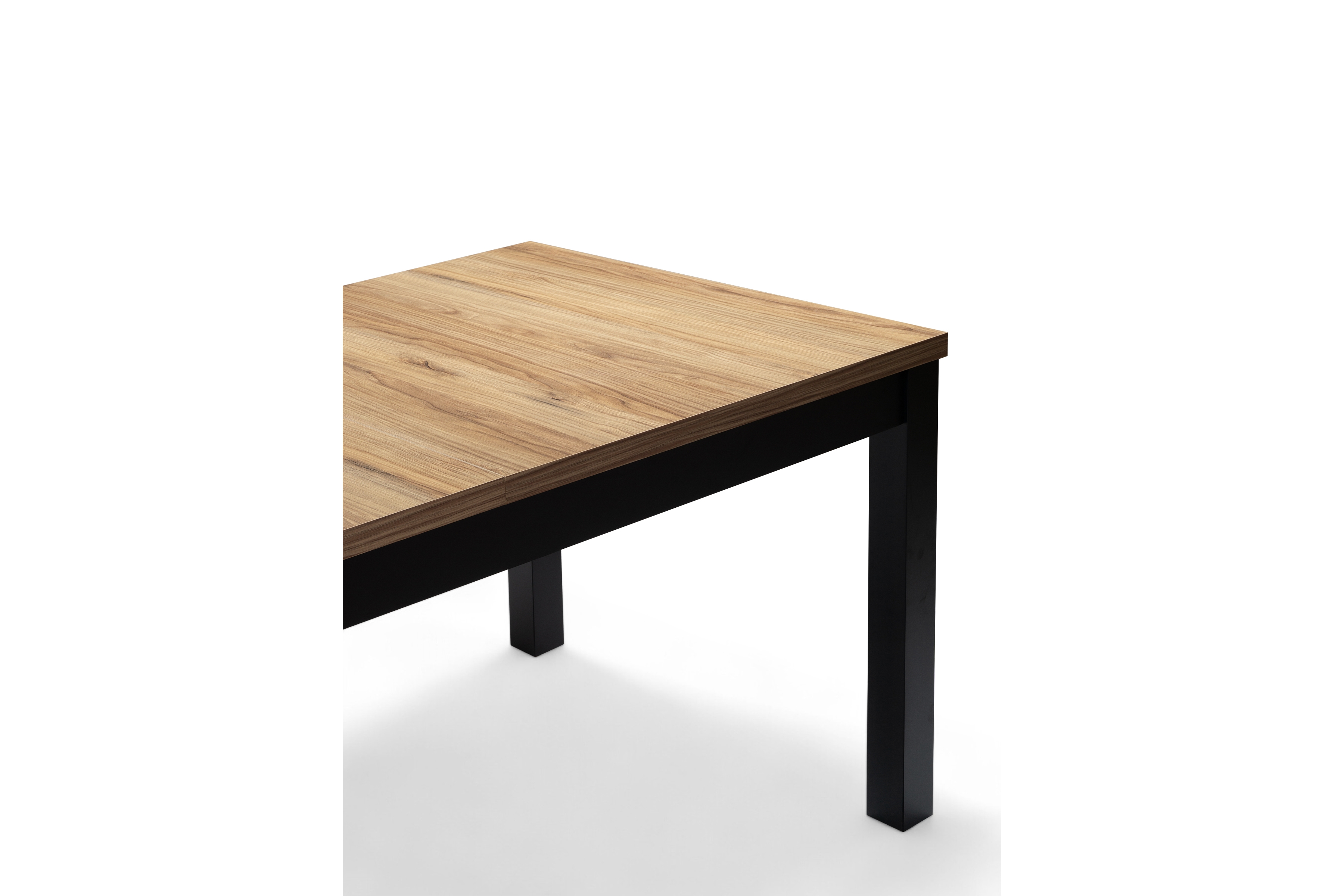 Rozkládací jídelní stůl Werona 160-240 cm - dub starodávný / černé nohy Stůl rozkladany pro jídelny 160-240x90 cm Werona na drewnianych nogach - dub pradawny / černé nožičky