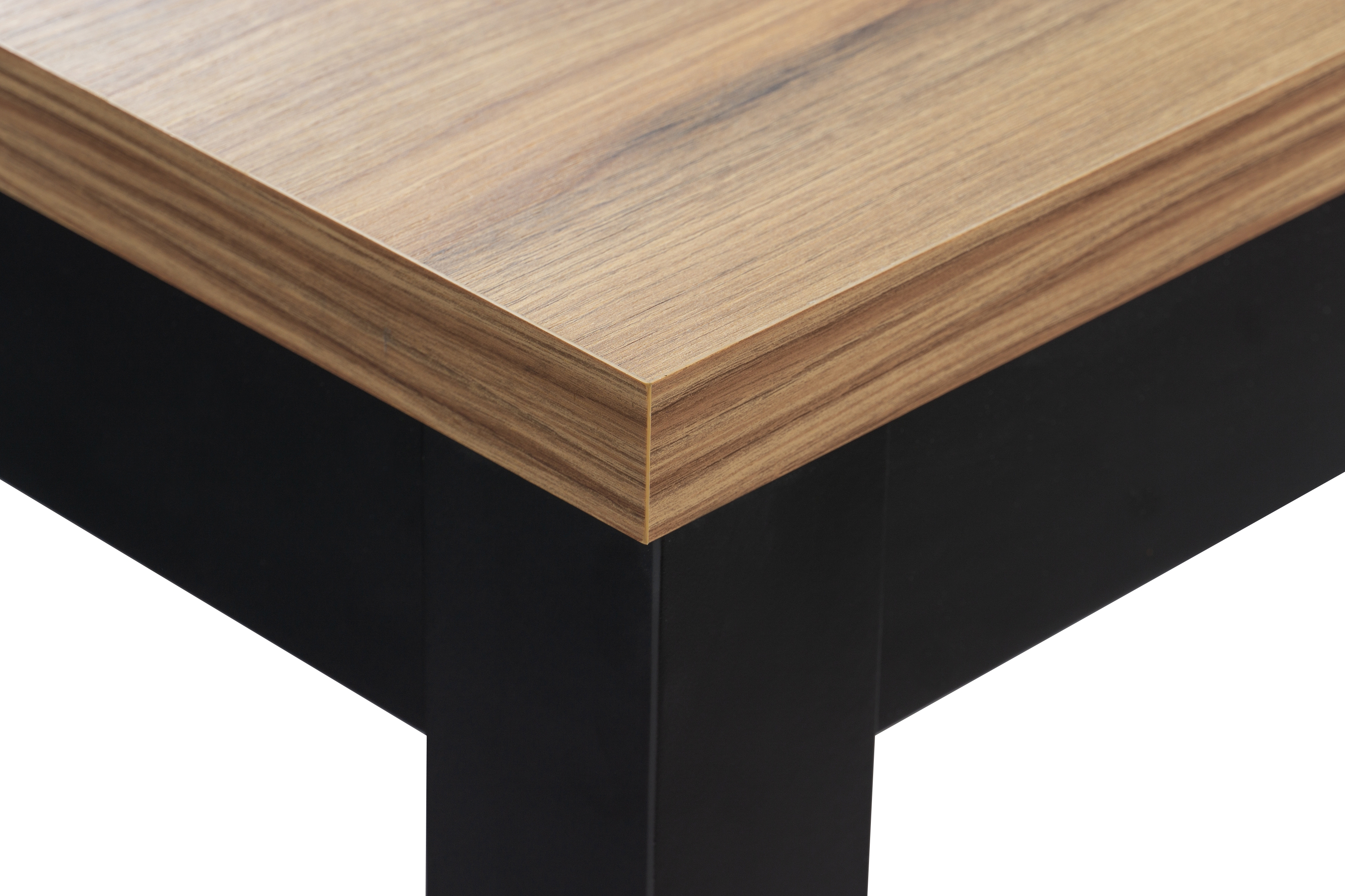 Rozkladací jedálenský stôl Werona 200-300x100 cm - dub praveký / čierna Stôl rozkladany do jedálne 200-300x100 cm Werona na drewnianych nogach - Dub pradawny / čierny nožičky