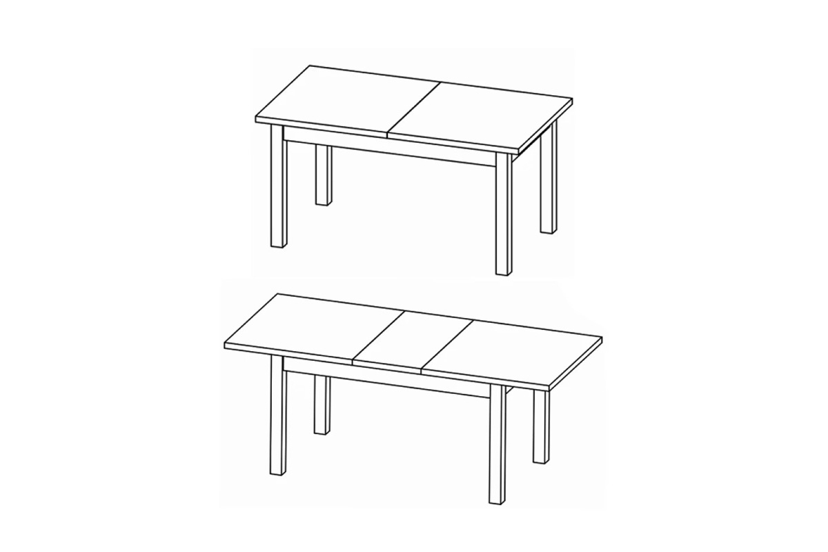 Stůl rozkladany pro jídelny Kora 160x90 cm - borovice andersen rozkládací stůl kora 