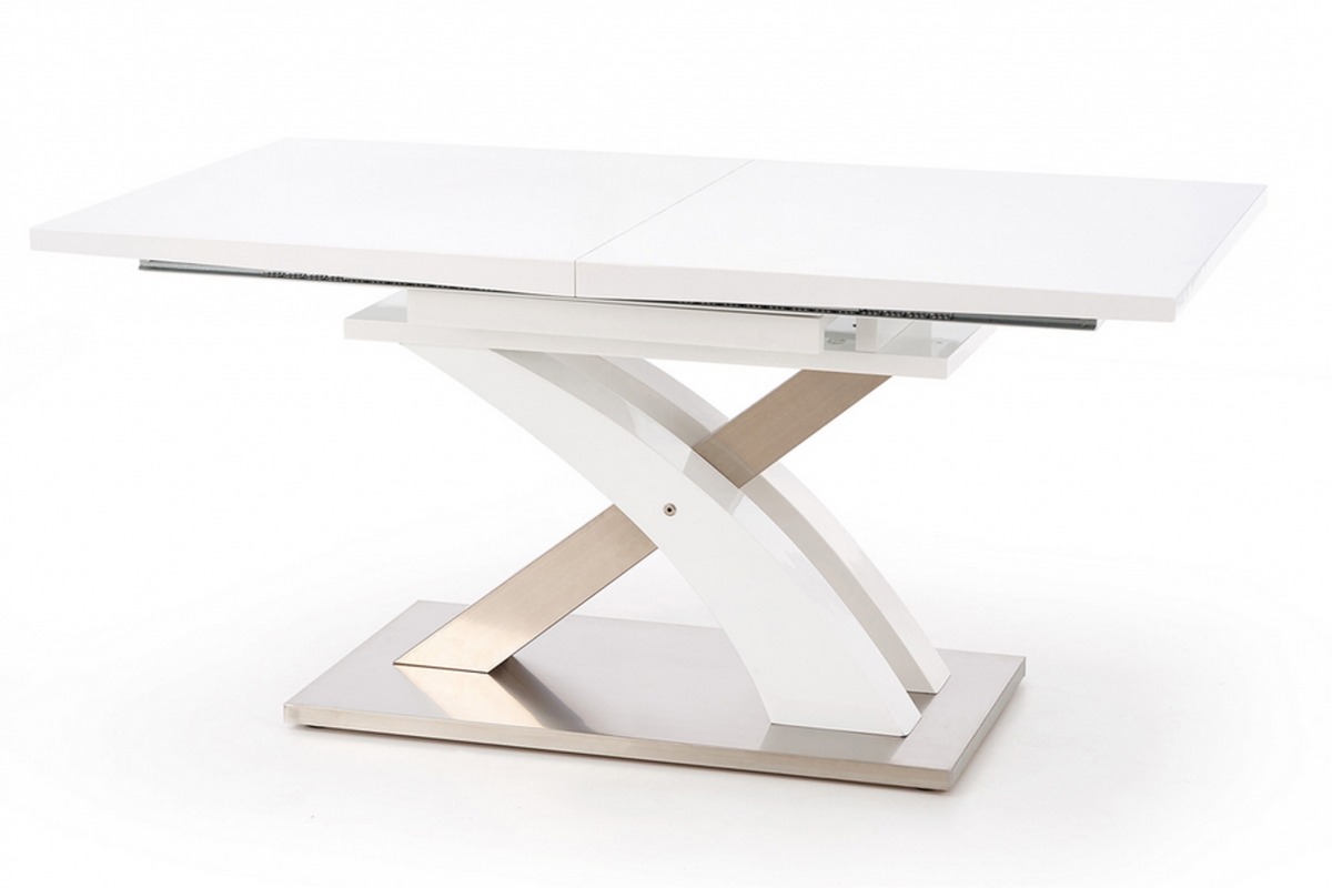 Rozkladací jedálenský stôl Sandor 160-220x90 cm - biely lesk stôl rozkladany Emoni 160-220x90 cm - Biely lakierowany