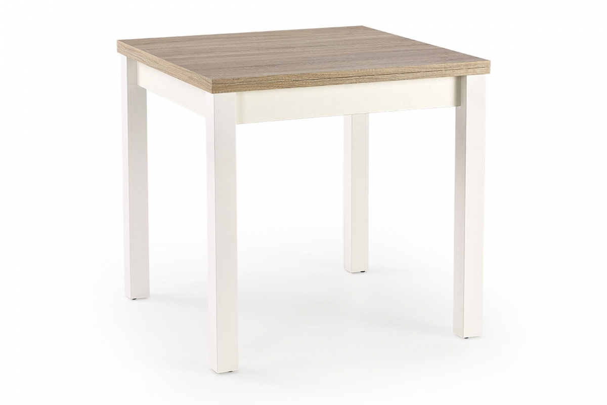 Rozkládací jídelní stůl Cyrjo 80-160x80 cm - dub sonoma / bílý Stůl rozkladany Gracjan 80-160x80 cm - dub sonoma / bílá