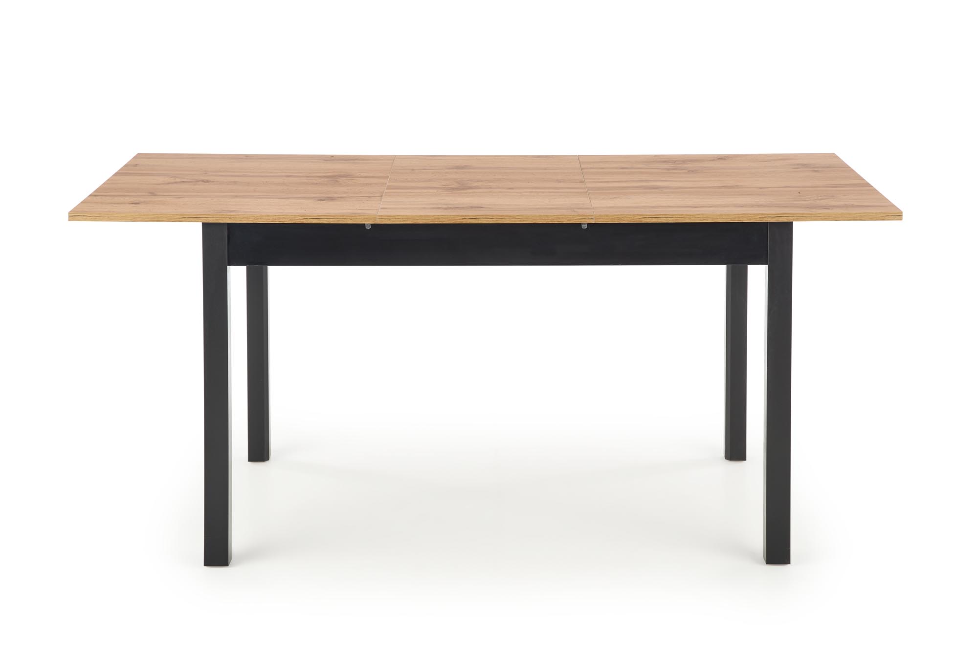 Rozkladací jedálenský stôl Greg 124-168x74 cm - dub wotan / čierna Rozkladací stôl Greg - dub wotan / čierny