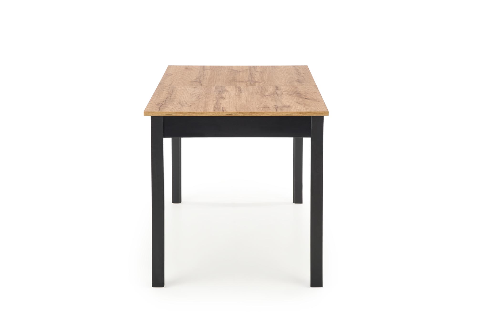 Rozkladací jedálenský stôl Greg 124-168x74 cm - dub wotan / čierna Štýlové farebné prevedenie 