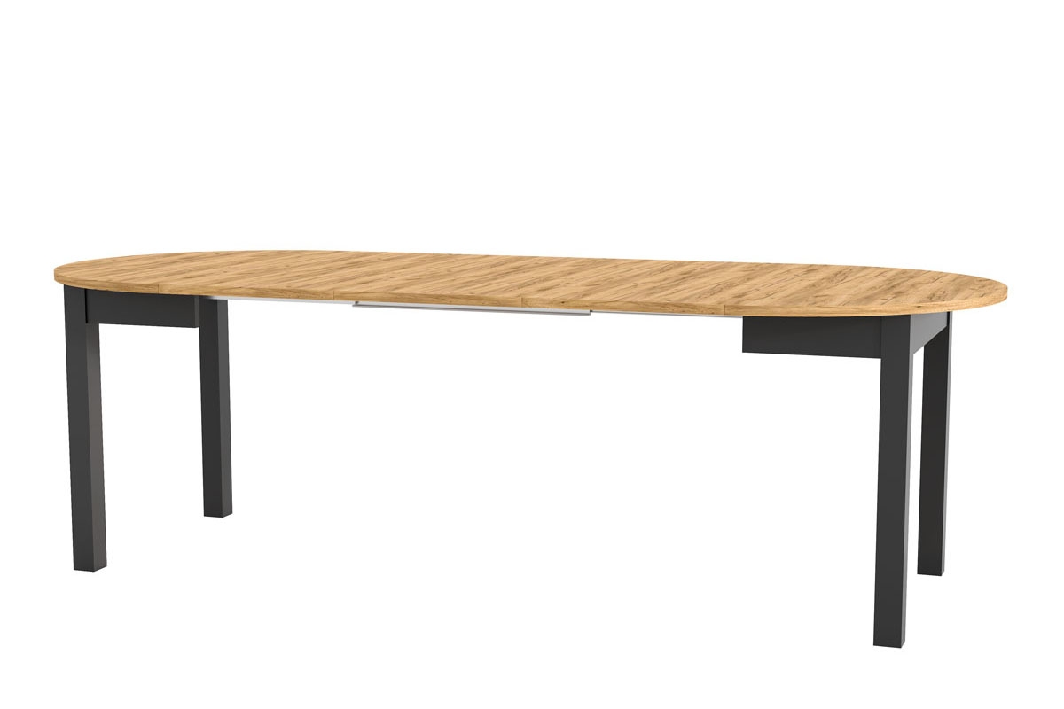 Rozkládací jídelní stůl Indus 02 105-240x105 cm - dub craft / černá Stůl rozkládací Indus 02 - 105-240x105 cm - dub craft/černá